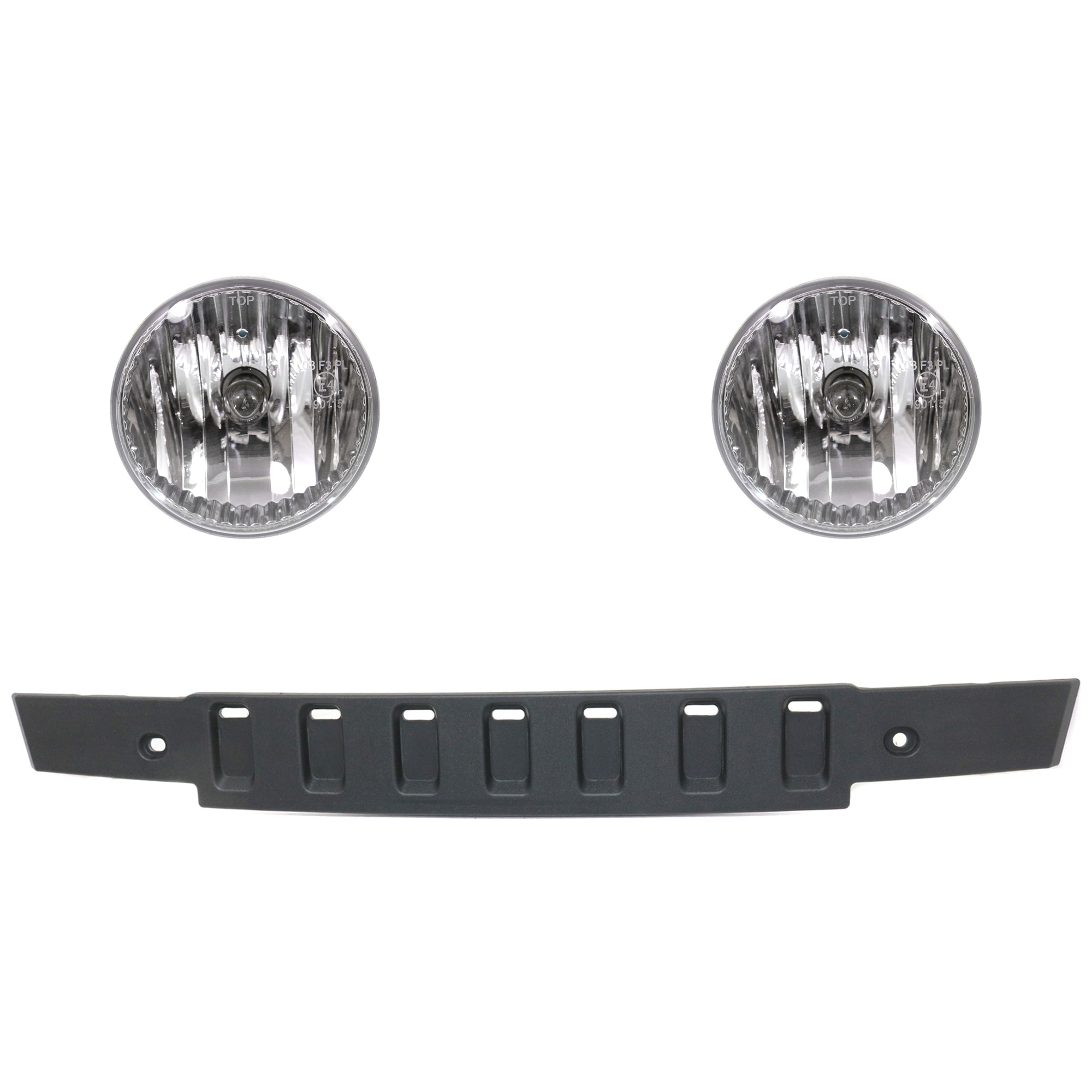 AM WRANGLER 13-17 WRANGLER JK 18-18 FRONT BUMPER MOLDING RH AND LH Upper 3 Pc kit Textured with Fog Light SKU KIT 091523-283 Partslink CH1087124 CH2594104 OEM 1BE94RXFAC 68081399AB
