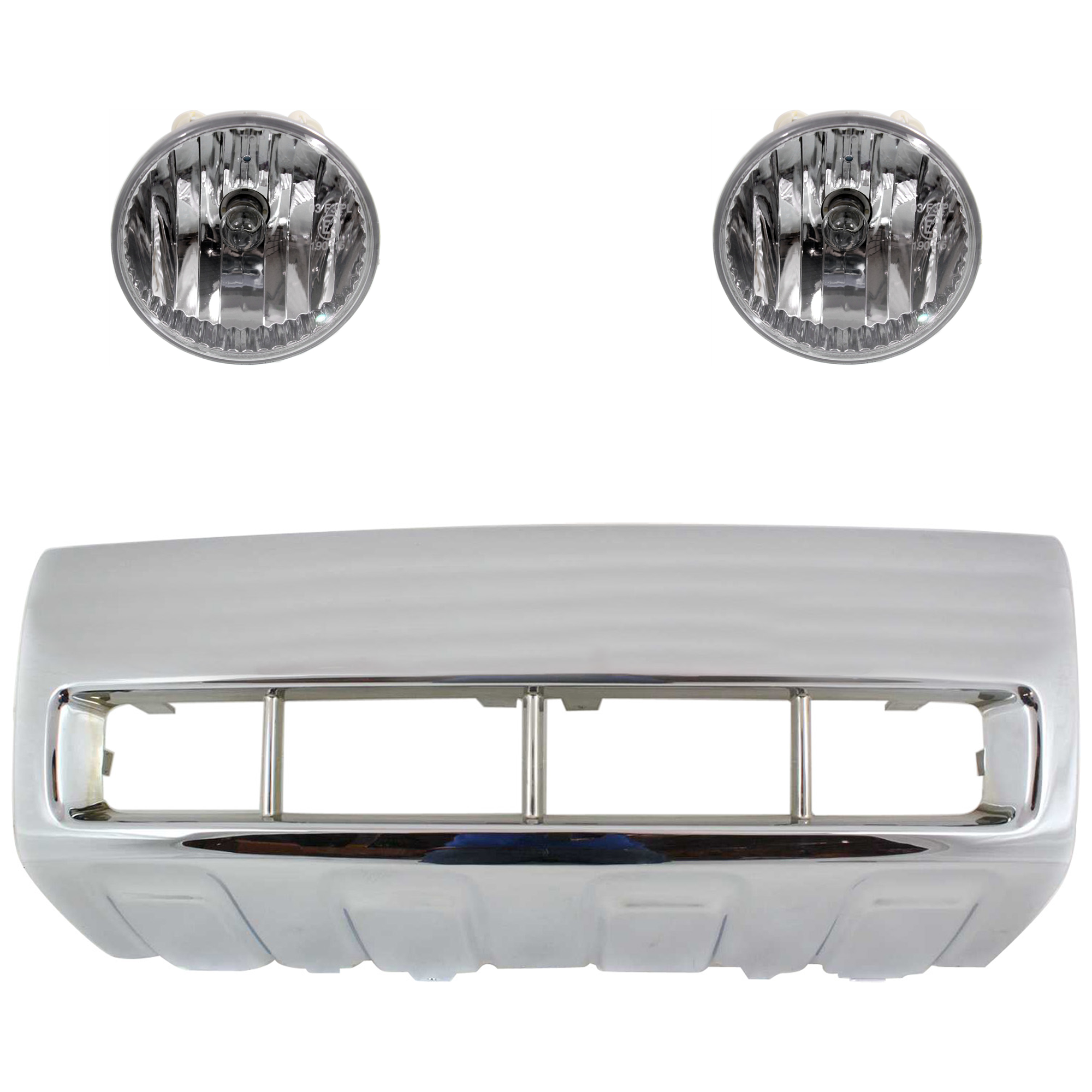 AM ESCAPE 09-09 ESCAPE 10-12 FRONT BUMPER MOLDING RH AND LH 3 Pc kit Plastic Chrome SKU KIT 091523-293 Partslink FO1068123 FO2592231 OEM 8L8Z8419BA AL8Z15200A