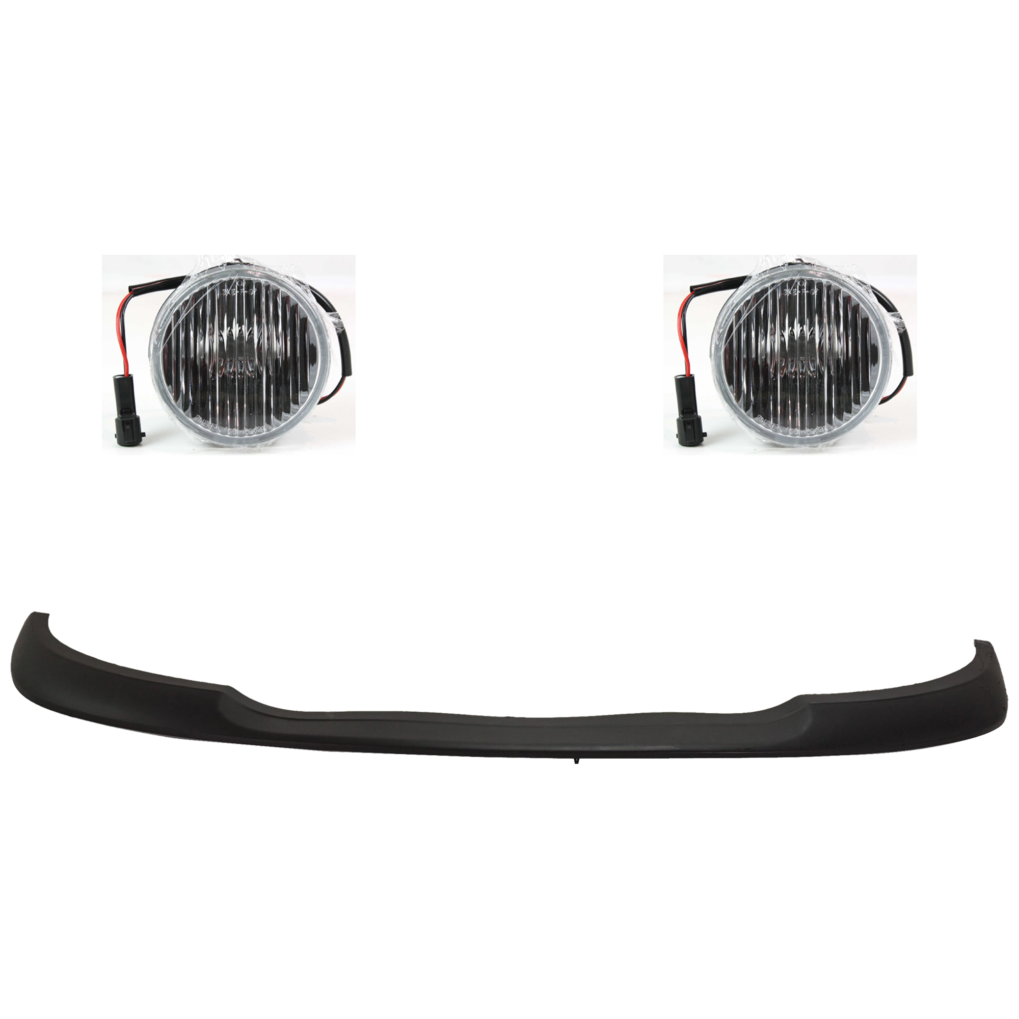 AM F 150-99-00 FRONT BUMPER MOLDING RH AND LH 3 Pc kit Primed Plastic SKU KIT 091523-300 Partslink FO1057282 FO2592110 OEM 3L3Z17K833AAA F67Z15200AA