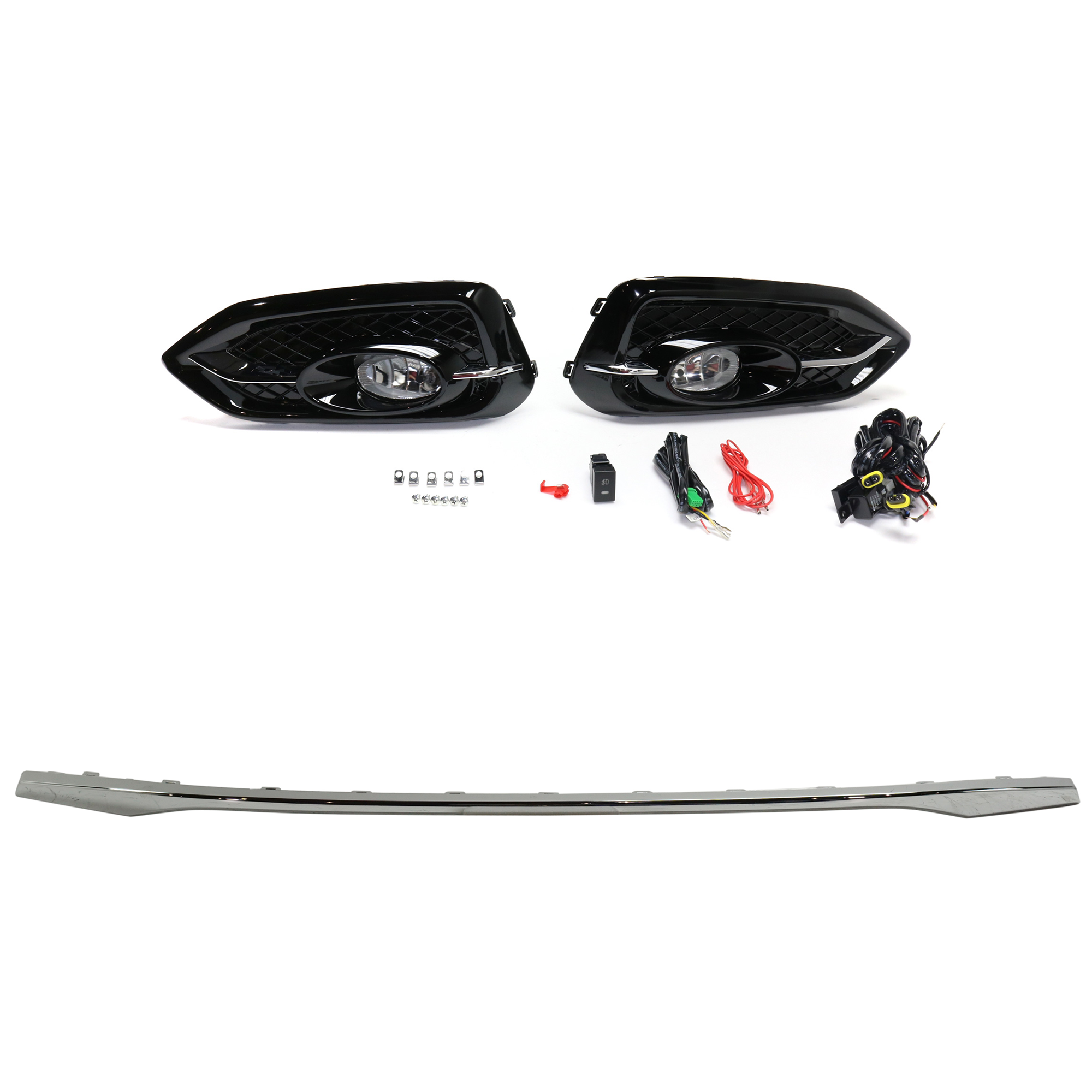 AM CIVIC 14-15 FOG LAMP RH AND LH 3 pc Kit Halogen Clear Lens SKU KIT 091523-305 Partslink HO1044102 OEM Performance 71108TR3A51