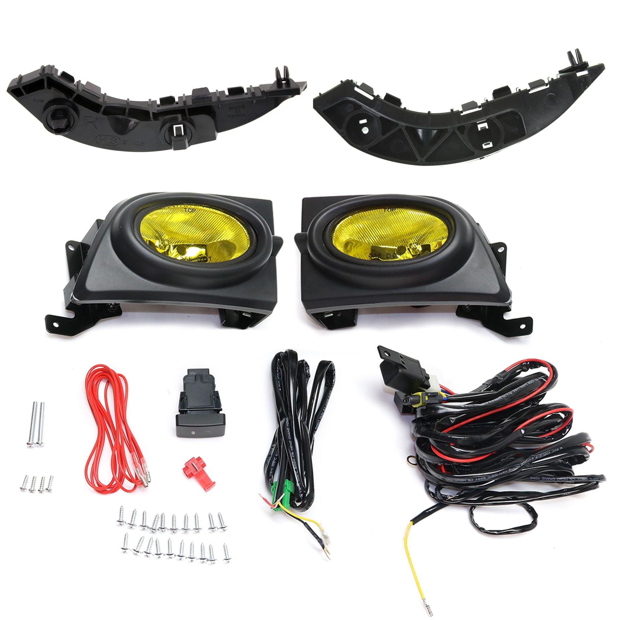 AM CIVIC 06-08 FOG LAMP RH AND LH 4 pc Kit Halogen Yellow Lens SKU KIT 091523-314 Partslink HO1042114 HO1043114 OEM Performance 71198SNAA02-71193S