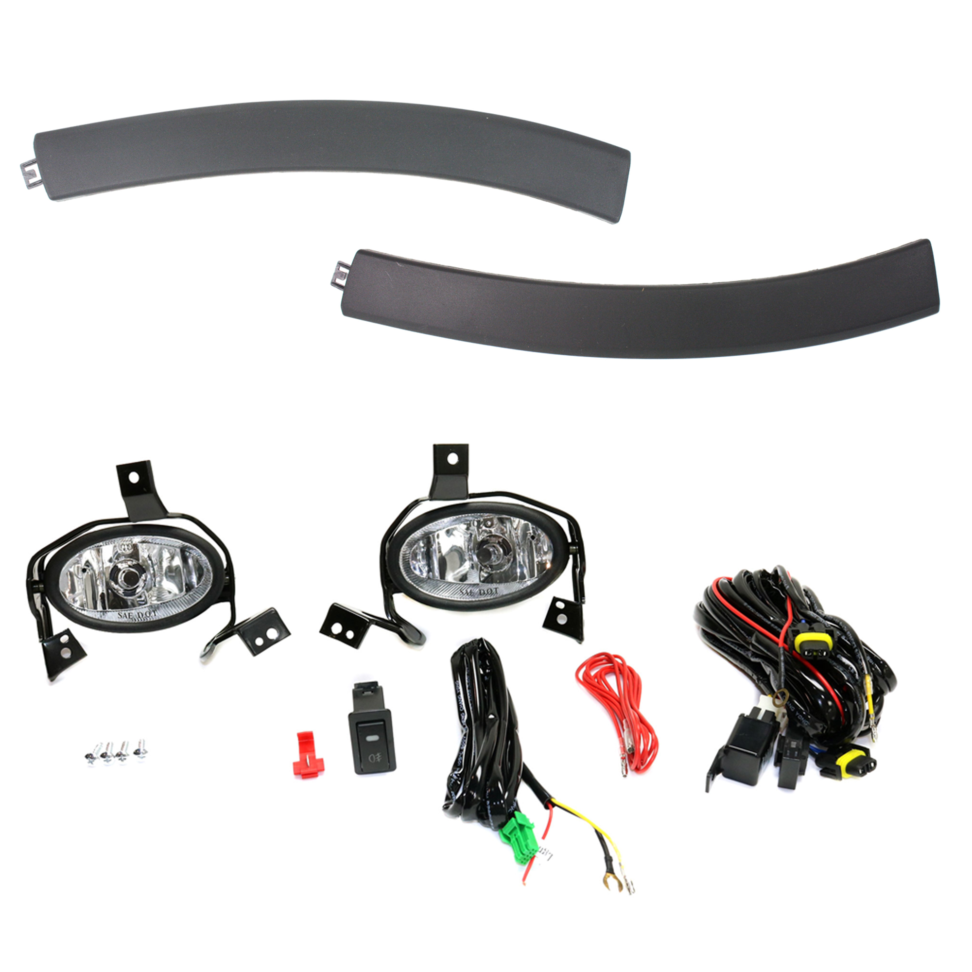 AM CR V 10-11 FOG LAMP RH AND LH 4 pc Kit Halogen Clear Lens SKU KIT 091523-317 Partslink HO1088114 HO1089114 OEM Performance 71108SWA000-71103S