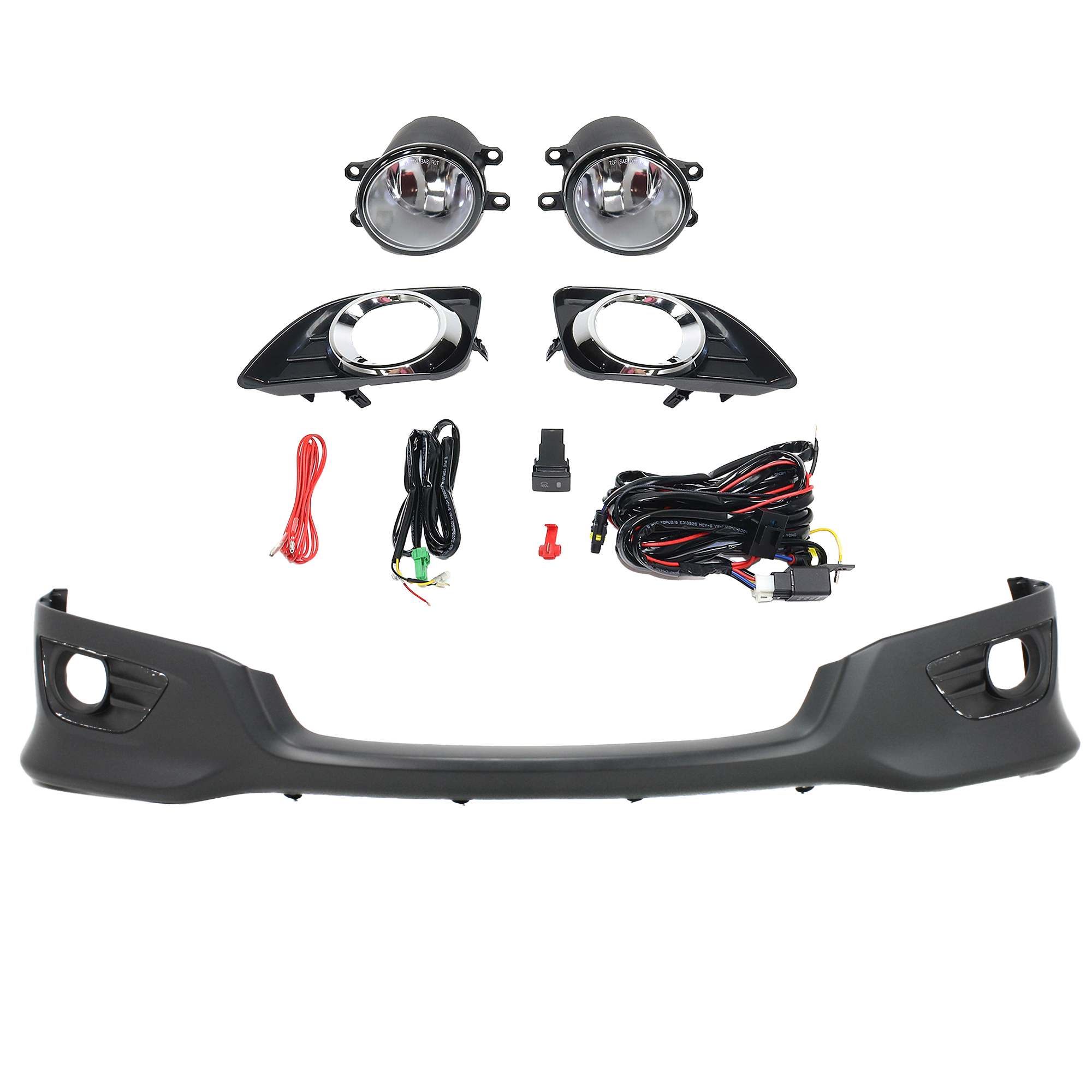 AM CAMRY 10-11 FRONT VALANCE 3 pc kit Plastic Primed with Fog Light SKU KIT 091523-40 OEM 7685106906 Performance