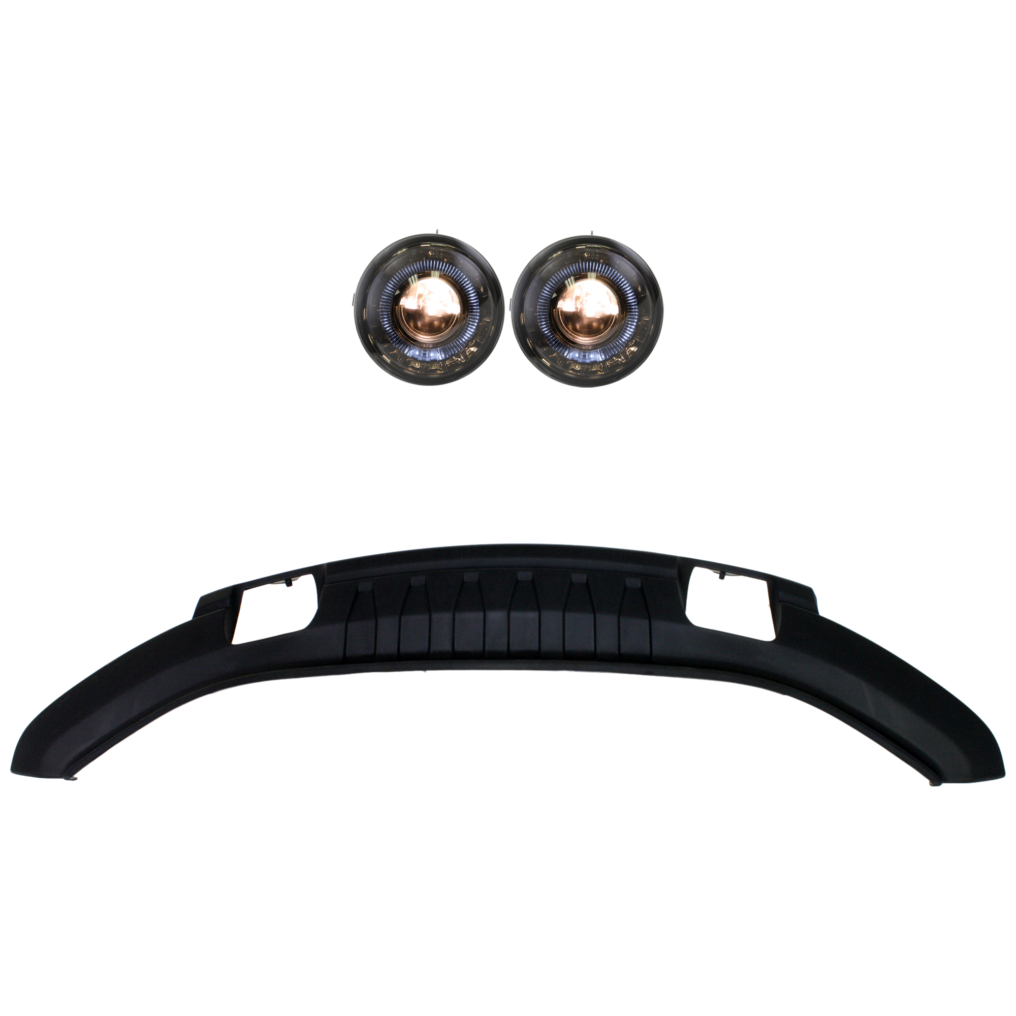 AM F 150-09-10 FRONT VALANCE 3 pc kit Plastic Textured with Fog Light SKU KIT 091523-41