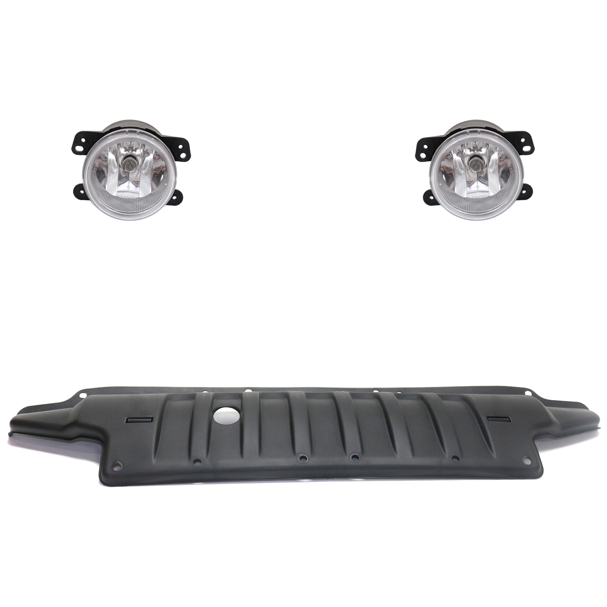 AM WRANGLER 10-17 WRANGLER JK 18-18 FRONT VALANCE 3 Pc kit Plastic Textured with Fog Light SKU KIT 091523-44 OEM 1BE95XXXAD 5182026AA PFM
