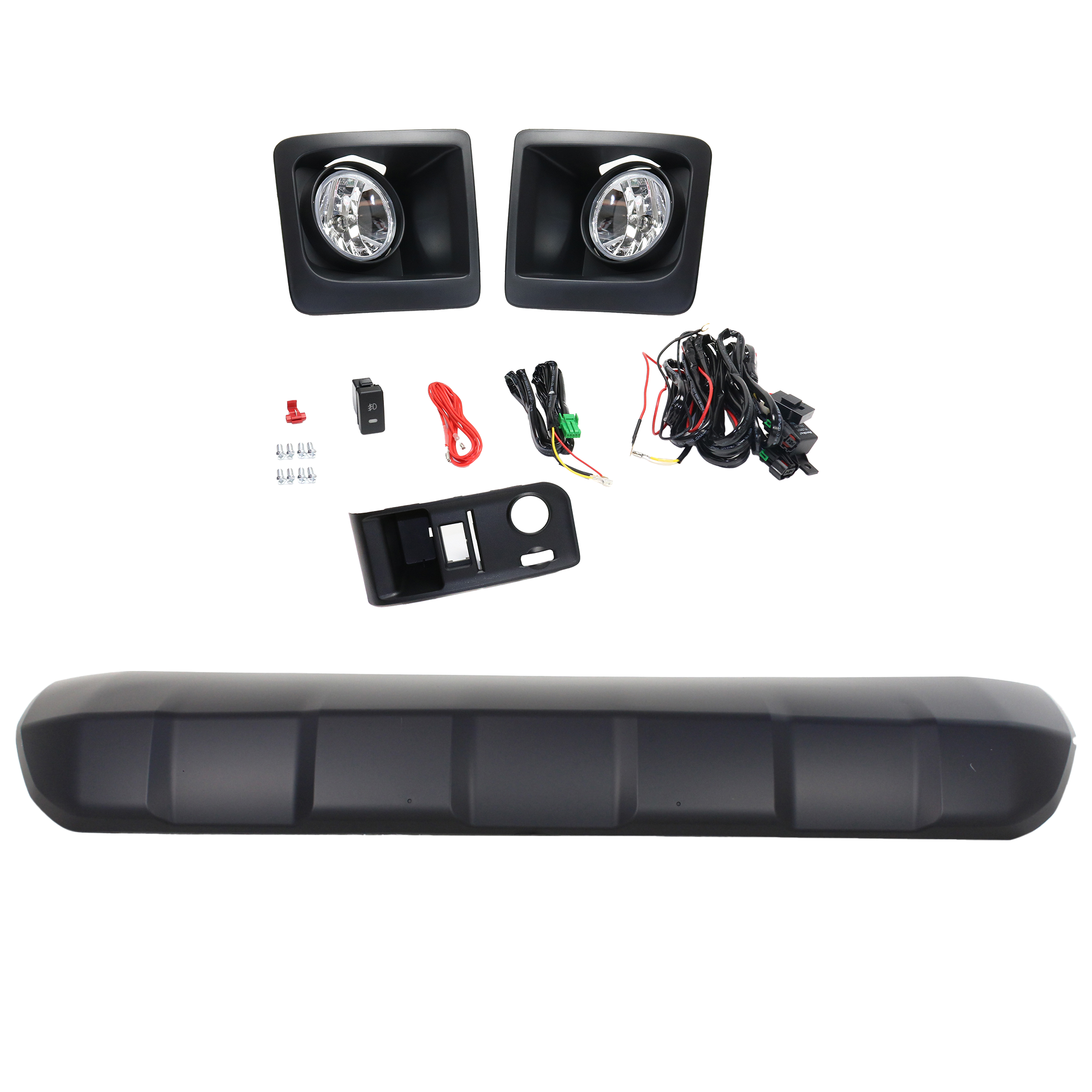 AM TACOMA 16-18 FRONT VALANCE 3 pc kit Plastic Primed with Fog Light SKU KIT 091523-48 OEM 5391104901 Performance