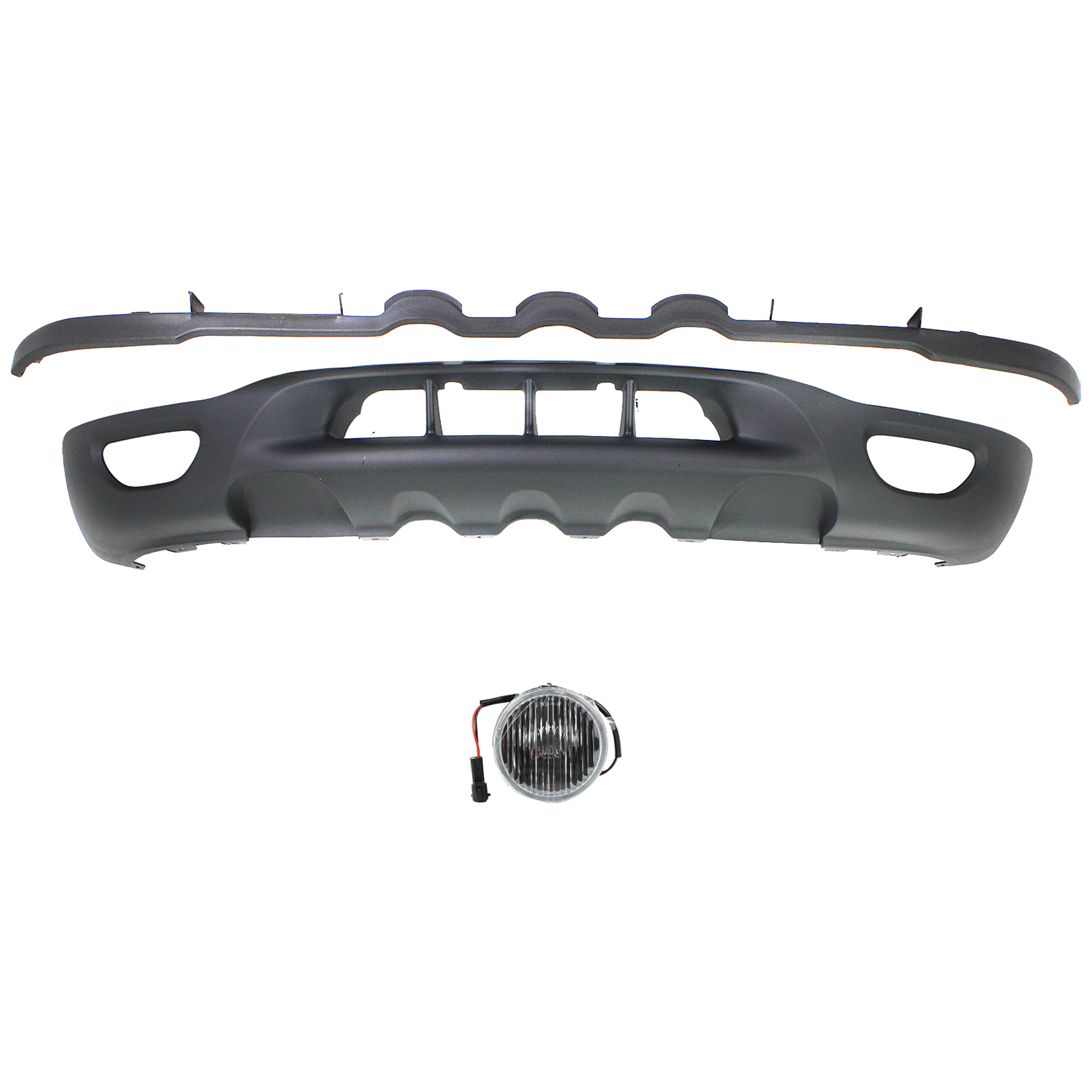 AM F 150-99-00 FRONT VALANCE 3 Pc kit Plastic Textured with Fog Light SKU KIT 091523-56 Partslink FO1095183 FO2592110 OEM XL3Z17626DA F67Z15200AA
