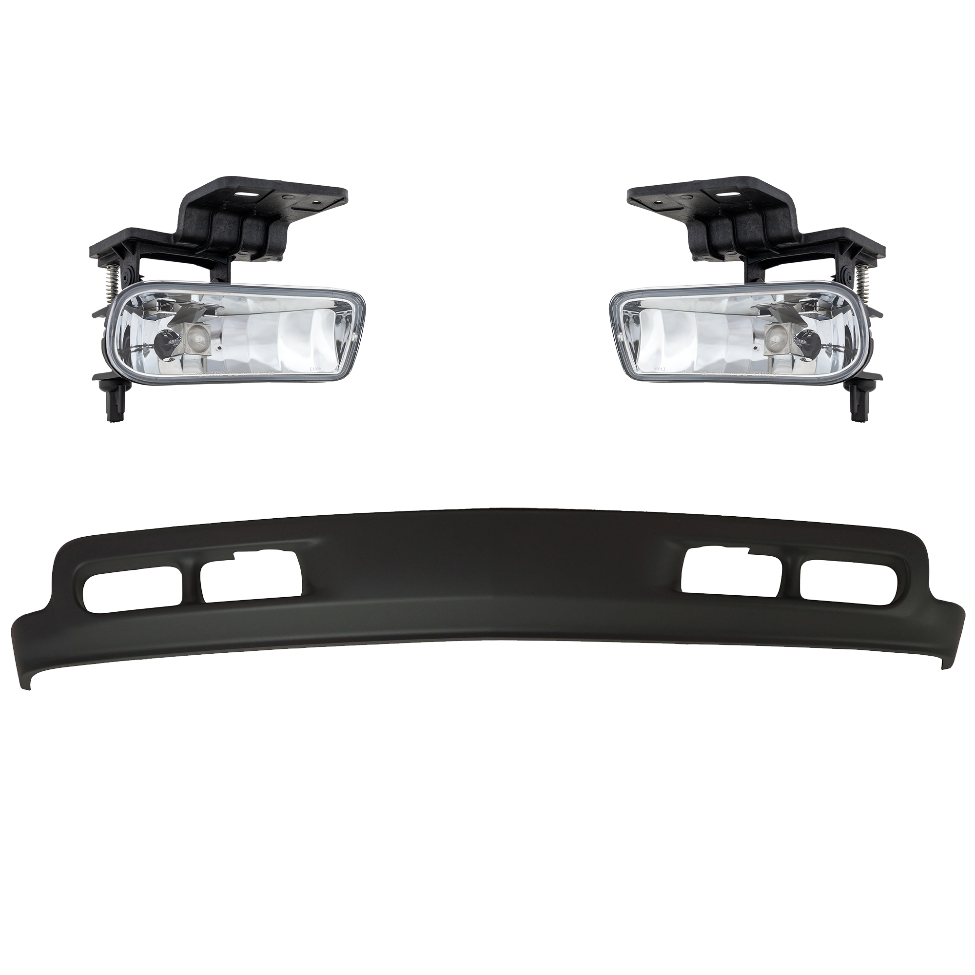 AM SILVERADO 1500-99-02 TAHOE 00-06 FRONT LOWER VALANCE RH AND LH 3 pc kit Air Deflector Plastic Primed with Fog Light CAPA SKU KIT 091523-67 Partslink GM1092167C GM2592113C GM2593113C OEM 15005294-19433555-10368476-194