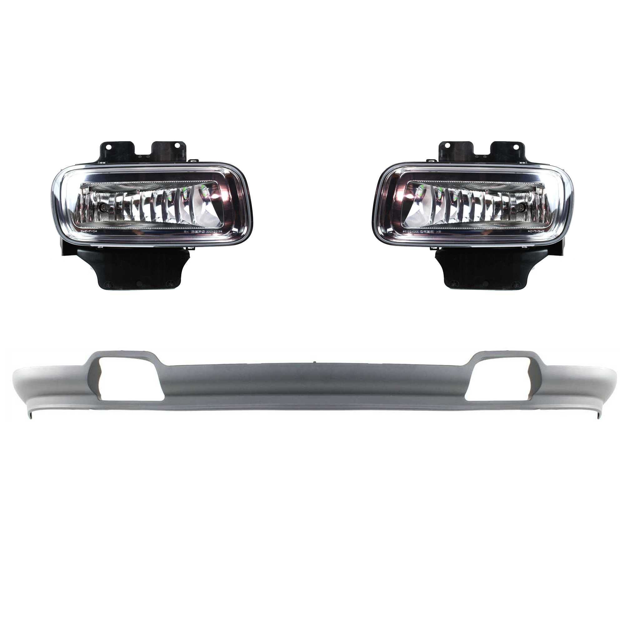 AM F 150-04-05 FOG LAMP RH AND LH 3 Pc kit Assembly Halogen with Valance SKU KIT 091523-89 Partslink FO2592209 FO2593209 FO1095206 OEM 5L3Z15200A 5L3Z15201A 4L3Z1762