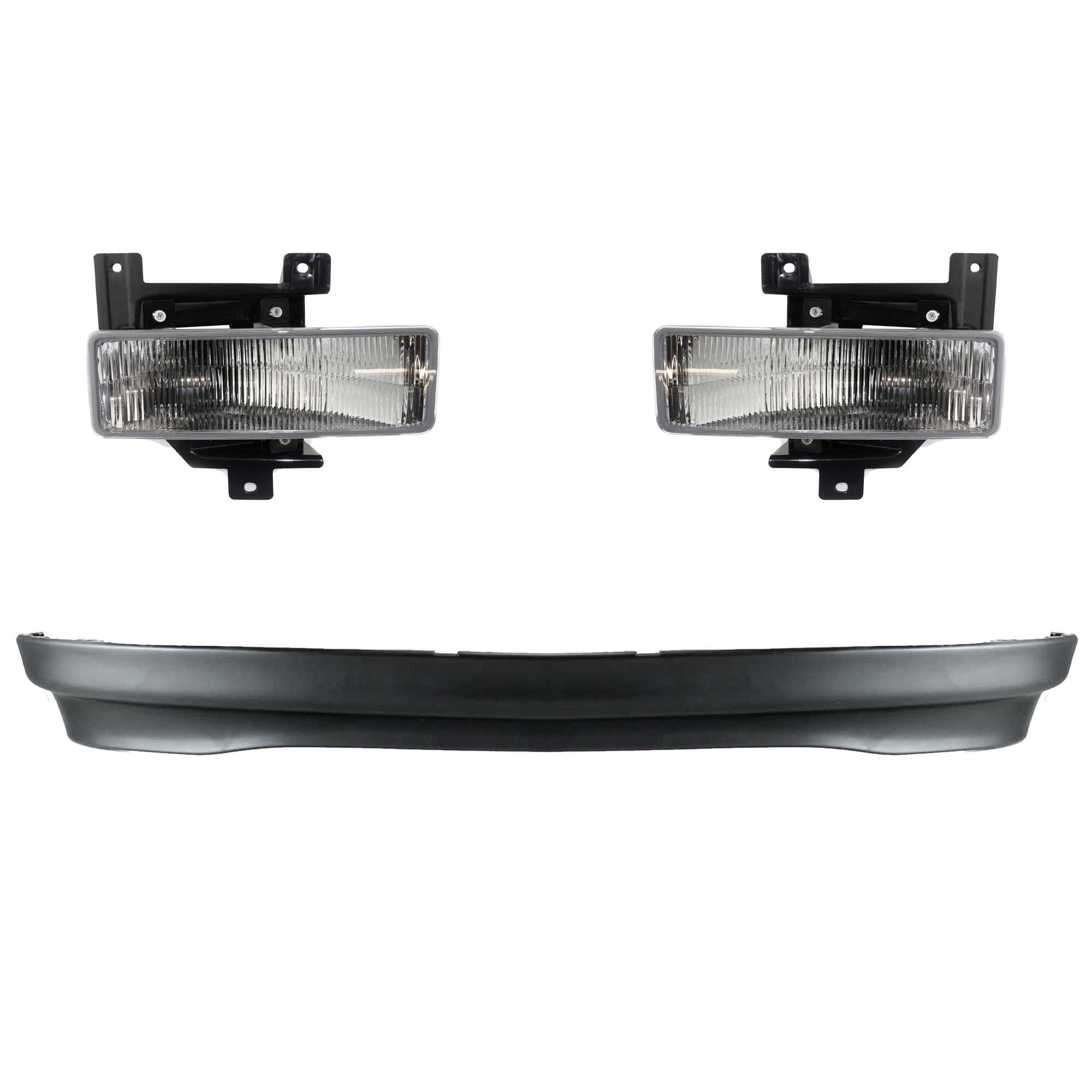 AM F 150 F 250-97-98 FOG LAMP RH AND LH Assembly Halogen 3 pc kit with Valance SKU KIT 091523-90 Partslink FO2592114 FO2593114 FO1095165 OEM F75Z15A254BB F75Z15A255BB F65Z