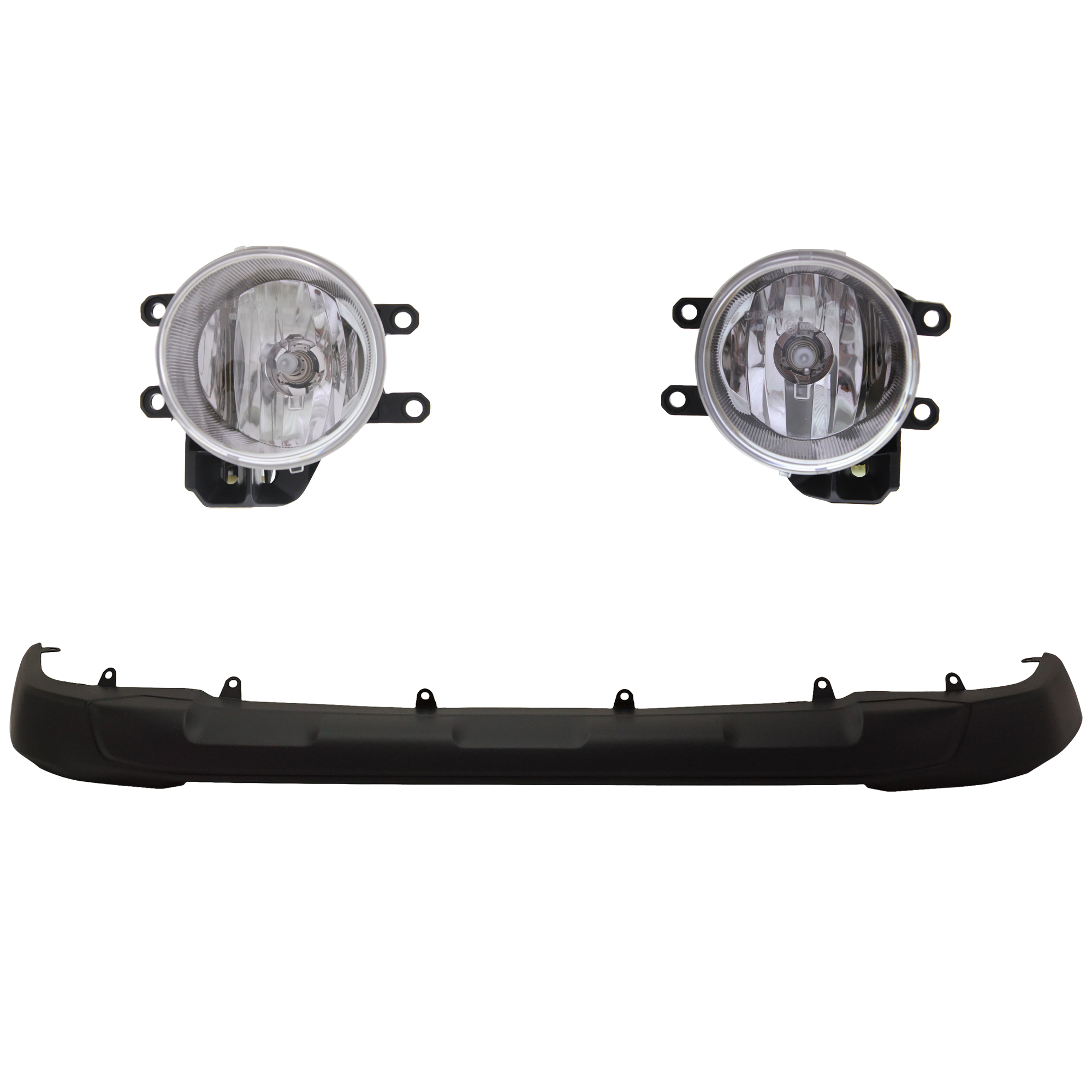 AM RAV4-19-21 FOG LAMP RH AND LH 3 Pc kit Assembly Halogen with Valance SKU KIT 091523-97 Partslink TO2592129 TO2593129 TO1095213 OEM 8121002160-8122002160-524110R1