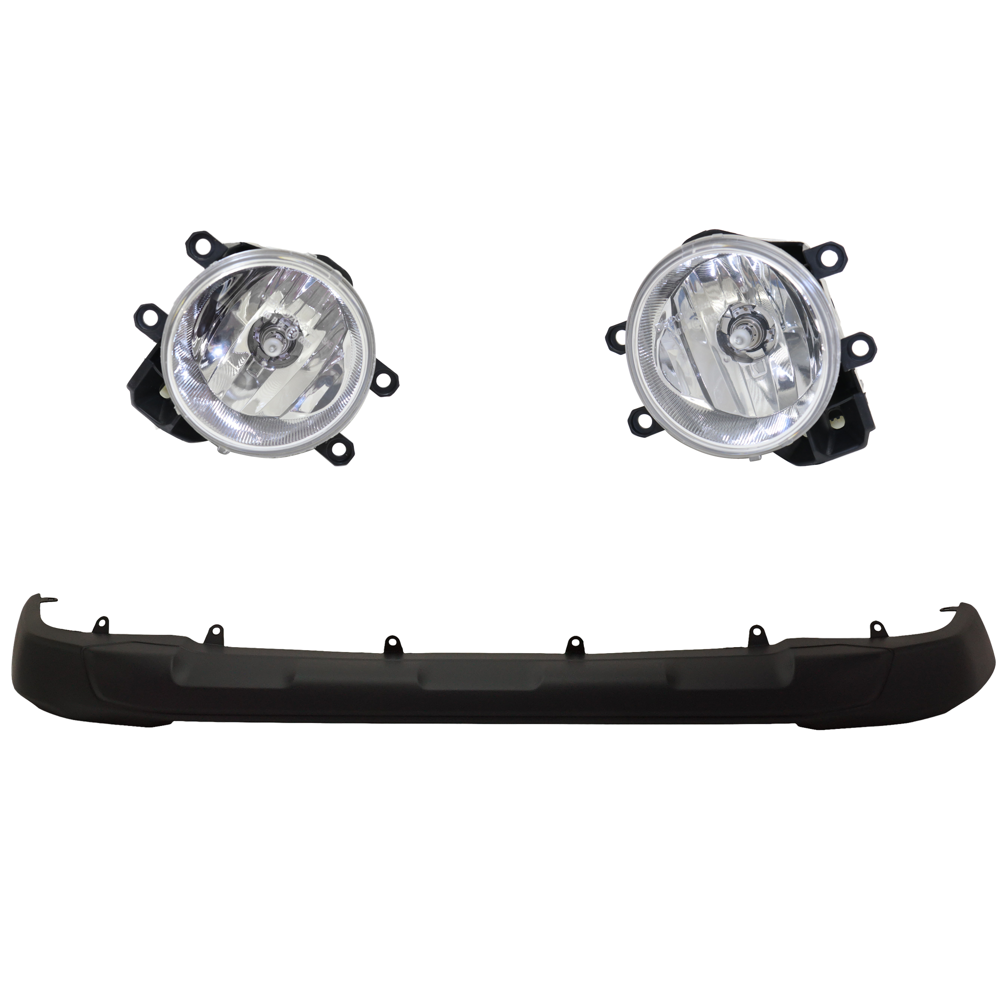 AM RAV4-19-21 FOG LAMP RH AND LH 3 Pc kit Assembly Halogen with Valance SKU KIT 091523-98 Partslink TO2592132 TO2593132 TO1095213 OEM 8121047010-8122047010-524110R1