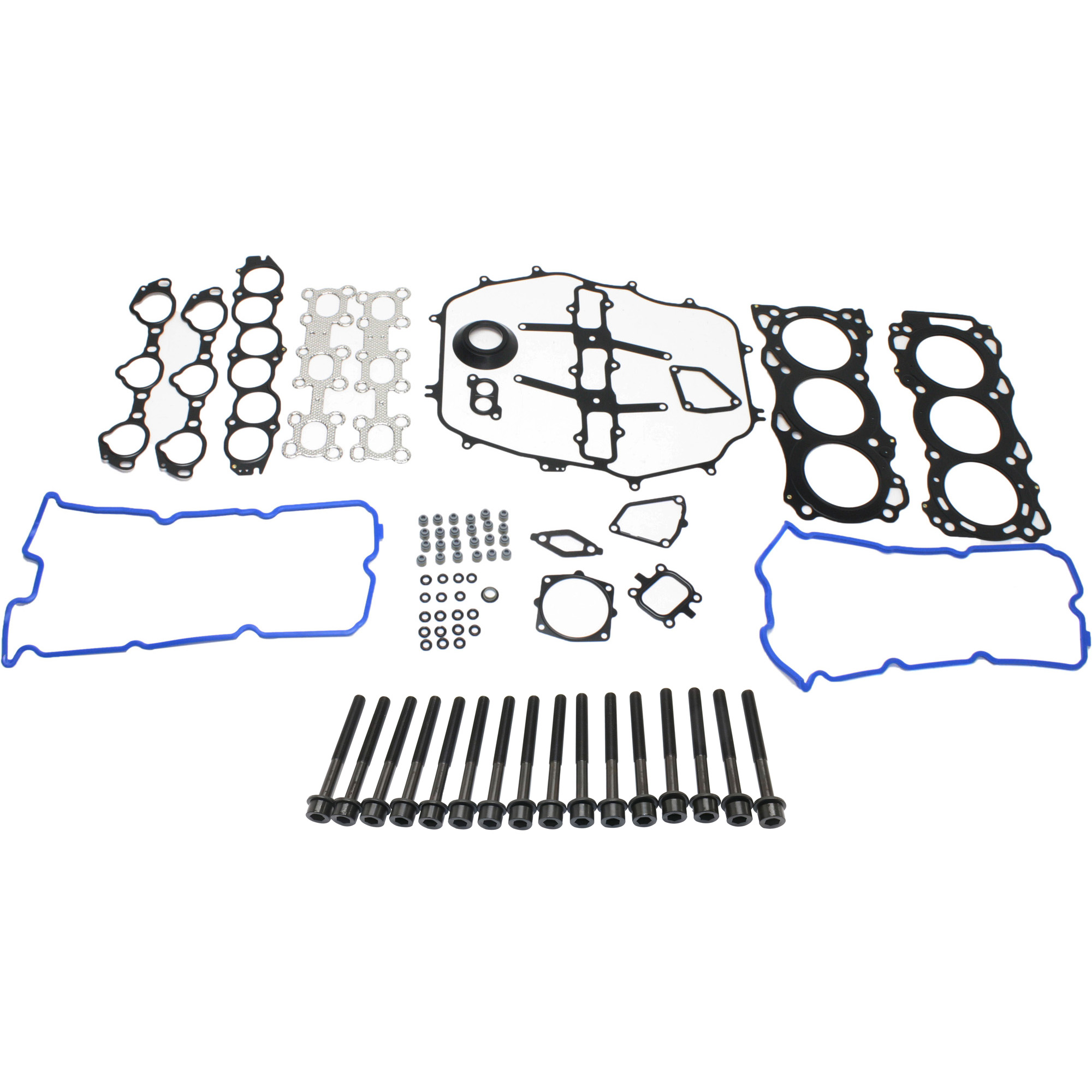 AM 350Z 03-06 FX35 G35-03-04 HEAD GASKET SET 17 pc Kit 6 Cyl 3.5L 3498cc DOHC VQ35DE Engine w Cylinder Head Bolt Cylinder Head Gasket SKU KIT 091615-12