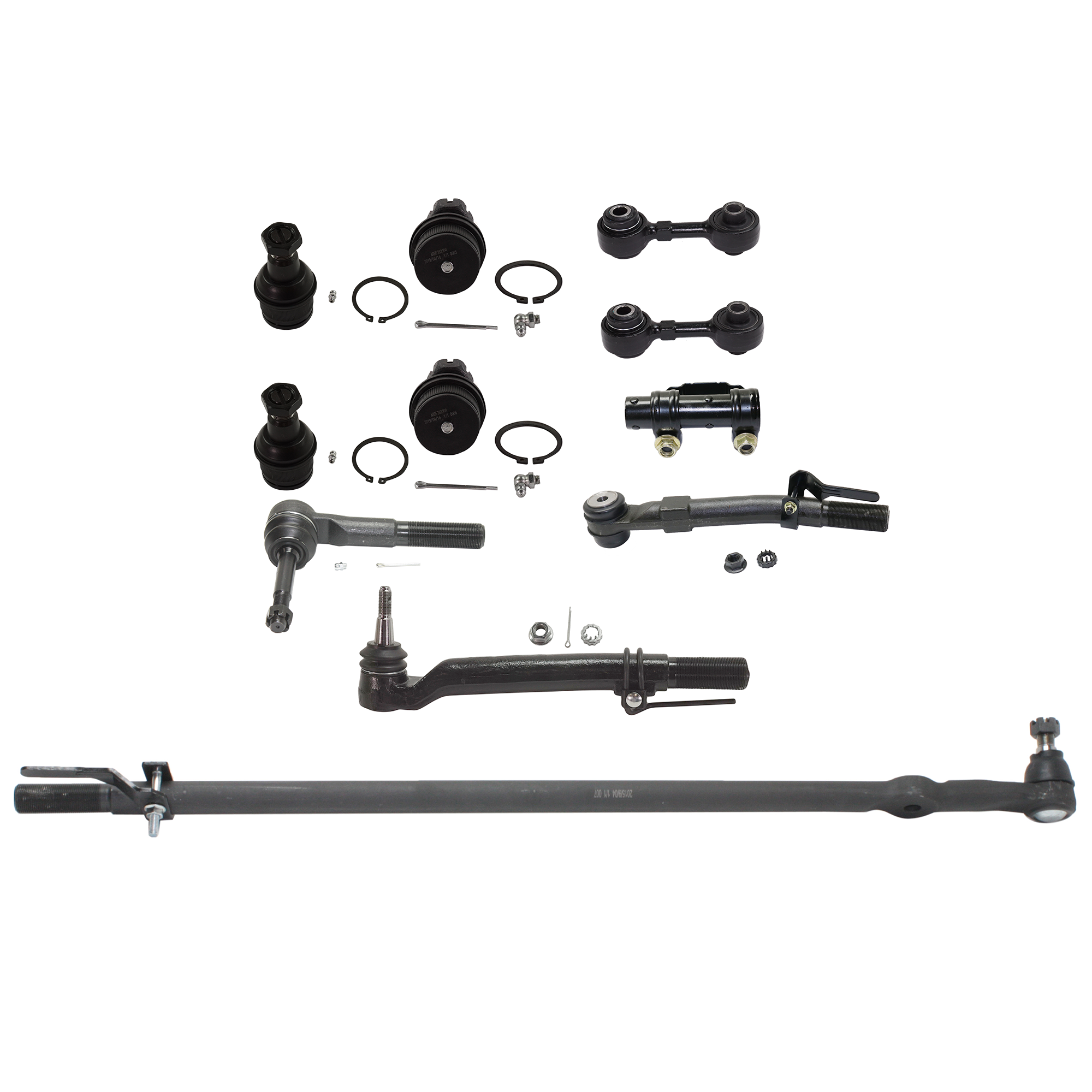 AM F 250 F 350 SUPER DUTY 07-10 FRONT SUSPENSION KIT RH AND LH 11 pc kit with Ball Joints Drag Link Sway Bar Links Tie Rod Adjusting Sleeve and Tie Rod Ends SKU KIT 091622-03 OEM 10339-104273-2601248-260164