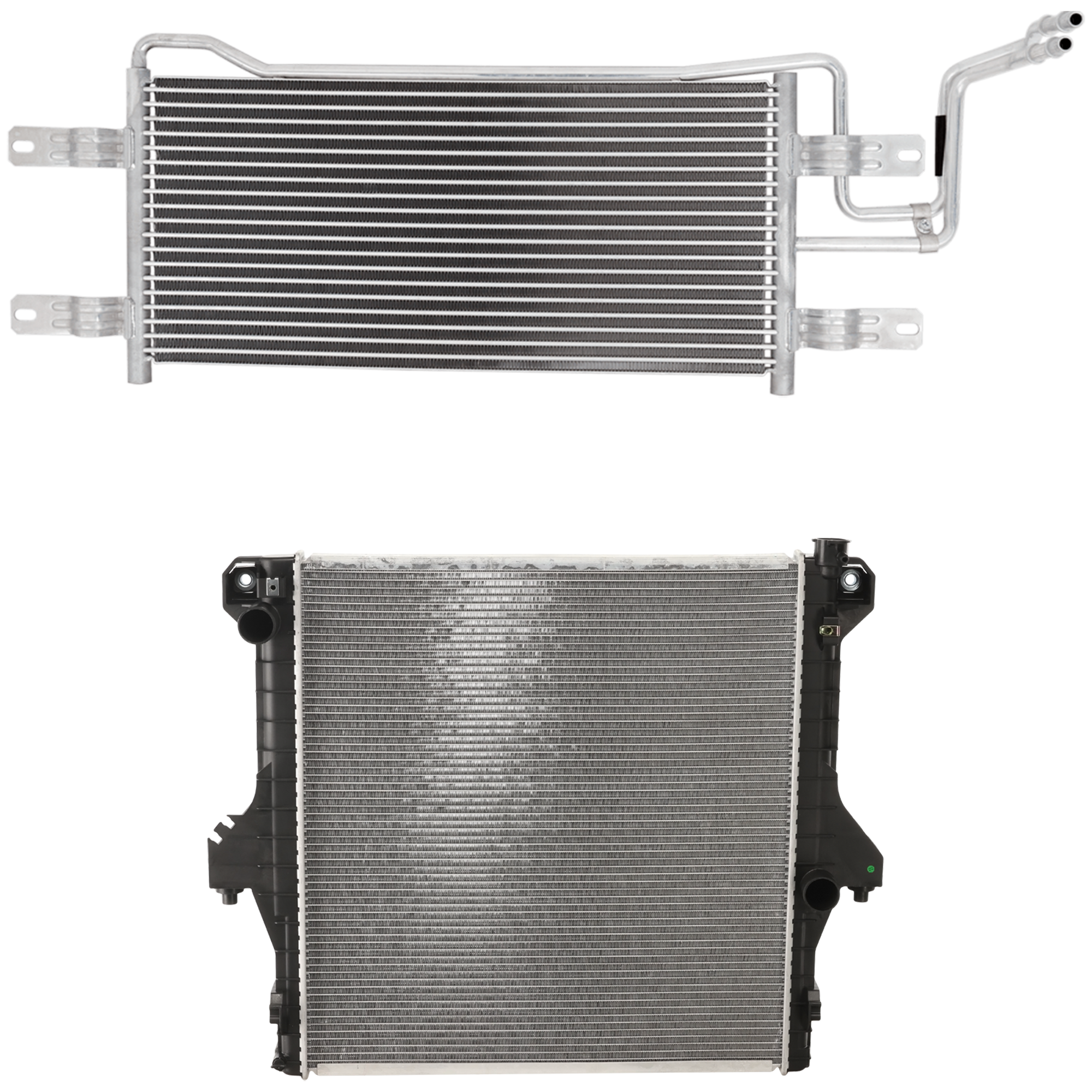 AM RAM 2500-3500-07-09 RADIATOR 2 pc Kit 6.7L Eng. Diesel includes Transmission Oil Cooler SKU KIT 091825-05 Partslink CH4050119 OEM 55056916AC 55056916AB