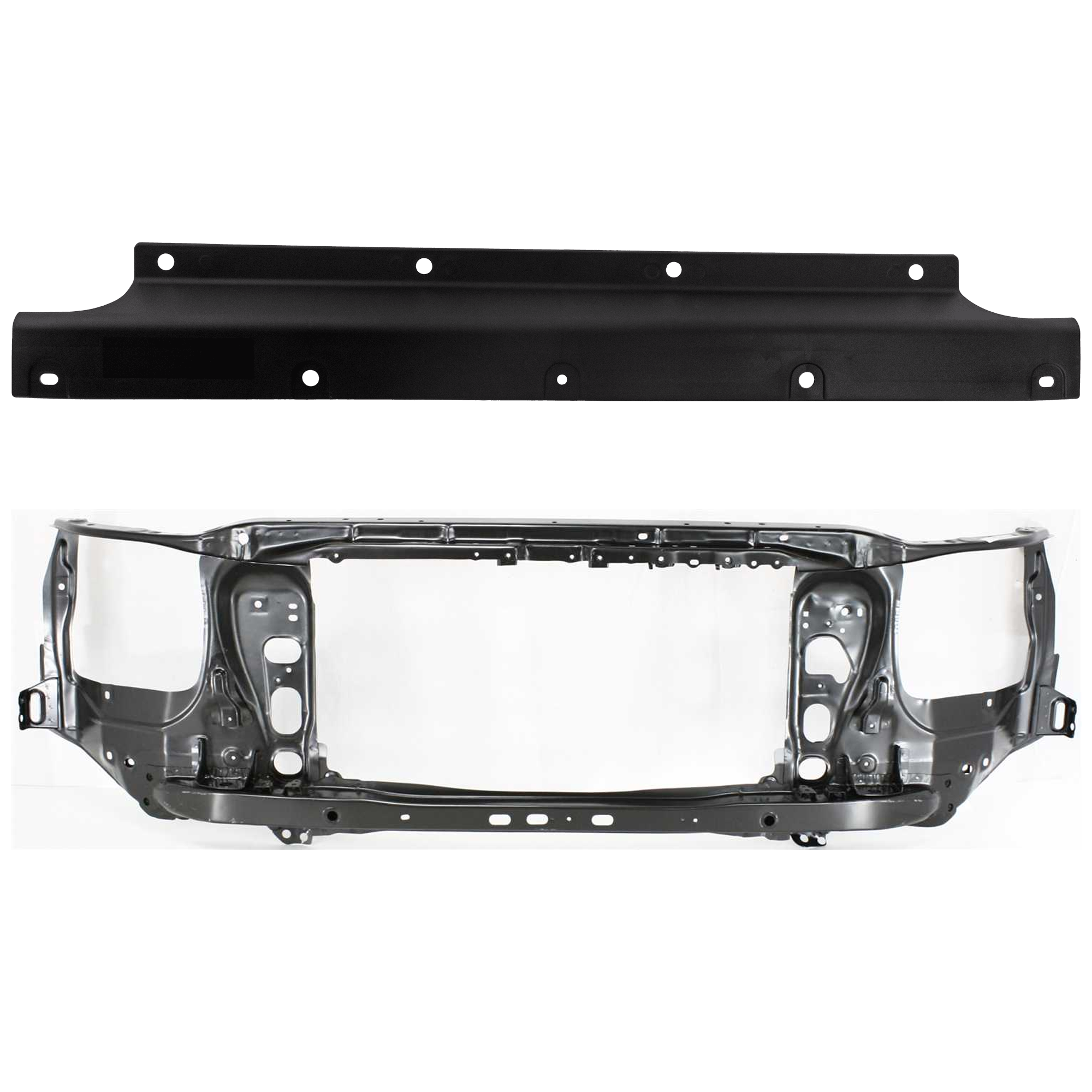 AM TACOMA 05-15 RADIATOR SUPPORT 2 pc Kit Assembly Black Steel includes Radiator Support Cover SKU KIT 091825-08 Partslink TO1225264 OEM 5329204020
