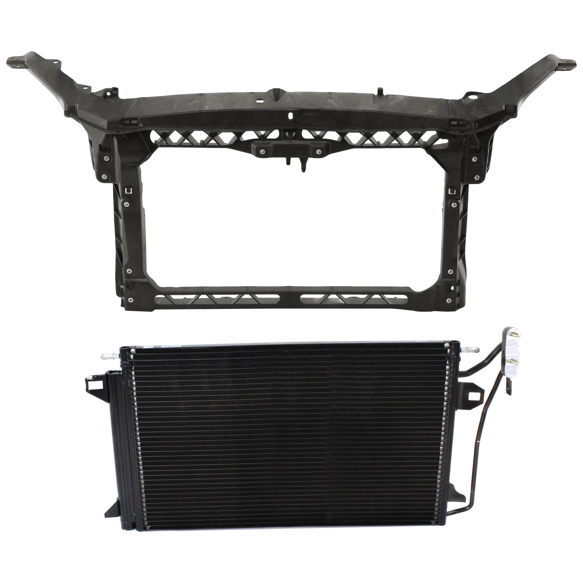 AM FUSION 06-09 ZEPHYR 06-06 RADIATOR SUPPORT 2 pc Kit Assembly includes A C Condenser SKU KIT 091825-110 Partslink FO3030208 OEM 9N7Z19712A