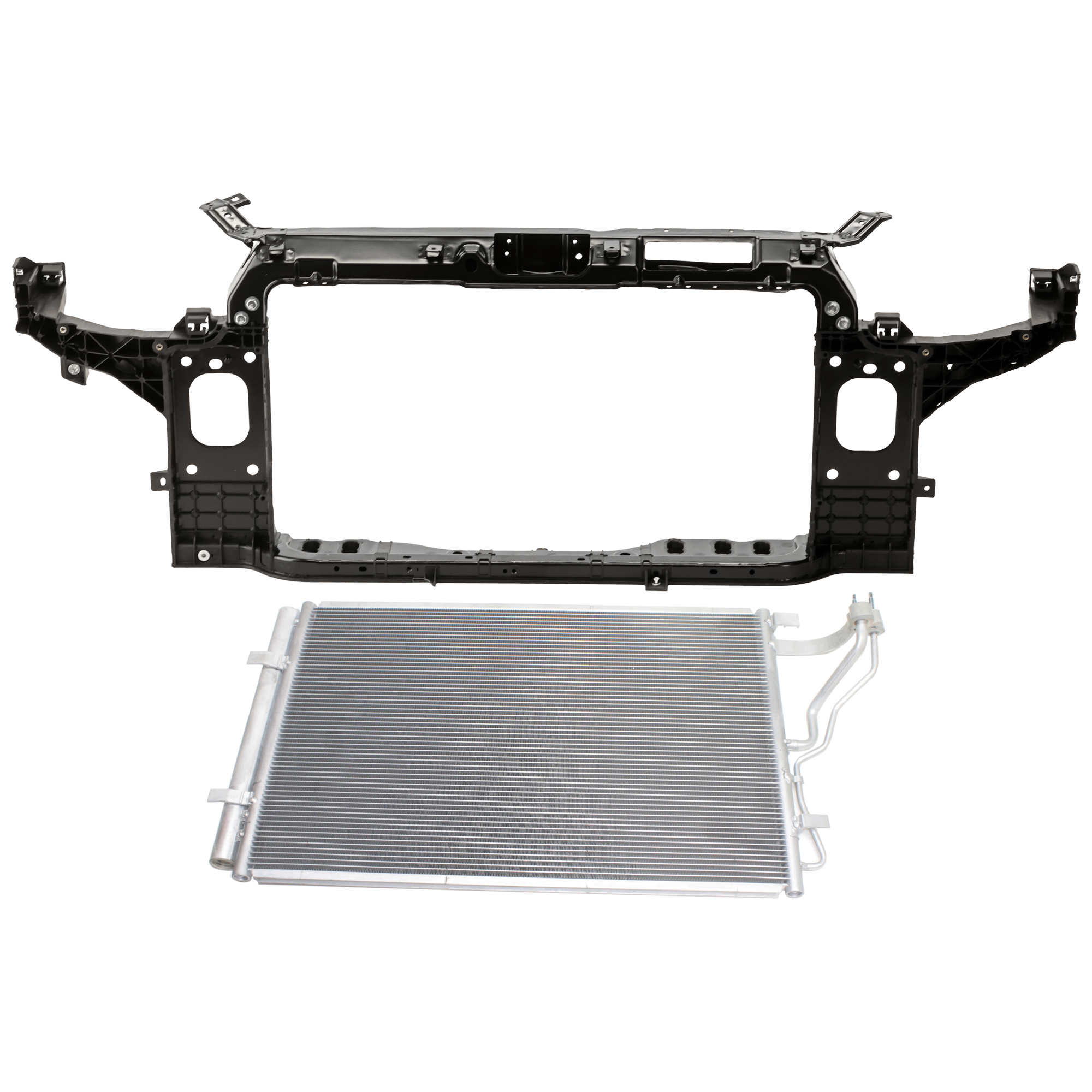 AM FORTE 15-16 RADIATOR SUPPORT 2 pc Kit Assembly includes A C Condenser SKU KIT 091825-112 Partslink HY3030162 OEM 976063X601