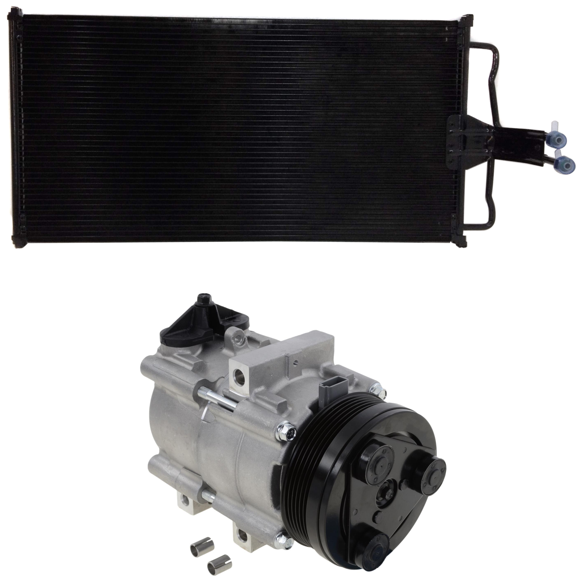 AM F 150-04-06 MARK LT 06-06 A C COMPRESSOR 2 pc Kit w Clutch 6 Groove Pulley includes A C Condenser SKU KIT 091825-115 Partslink FO3030193 OEM HU2Z19703Q 7L3Z19712A