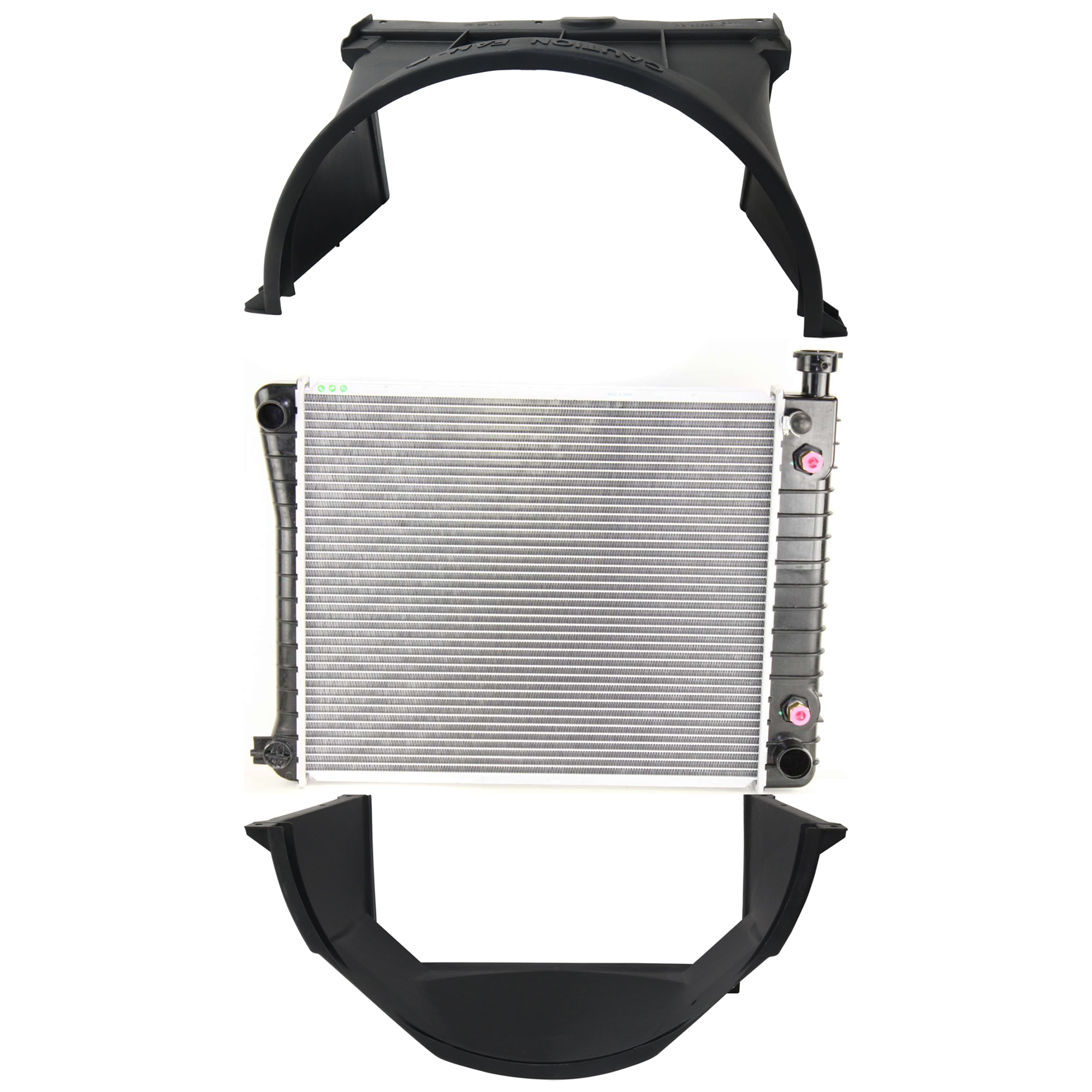 AM C1500 K1500-88-93 RADIATOR 3 pc Kit 4.3L Eng. includes Upper and Lower Fan Shroud SKU KIT 091825-125 Partslink GM3110114 GM3110115 OEM 15603561-15607172