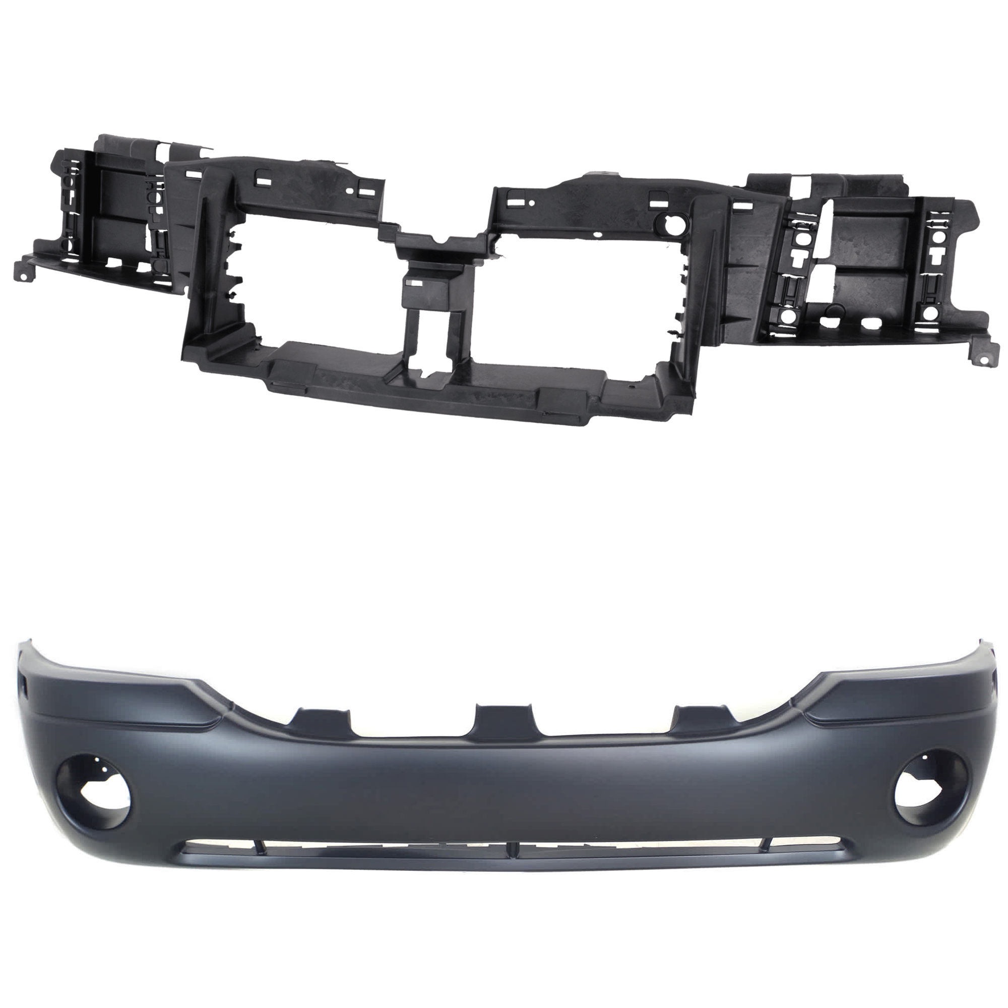 AM ENVOY 02-09 HEADER PANEL 2 pc Kit Thermoplastic SLE SLT Models includes Bumper Cover SKU KIT 091825-126 Partslink GM1000641 OEM 88937036
