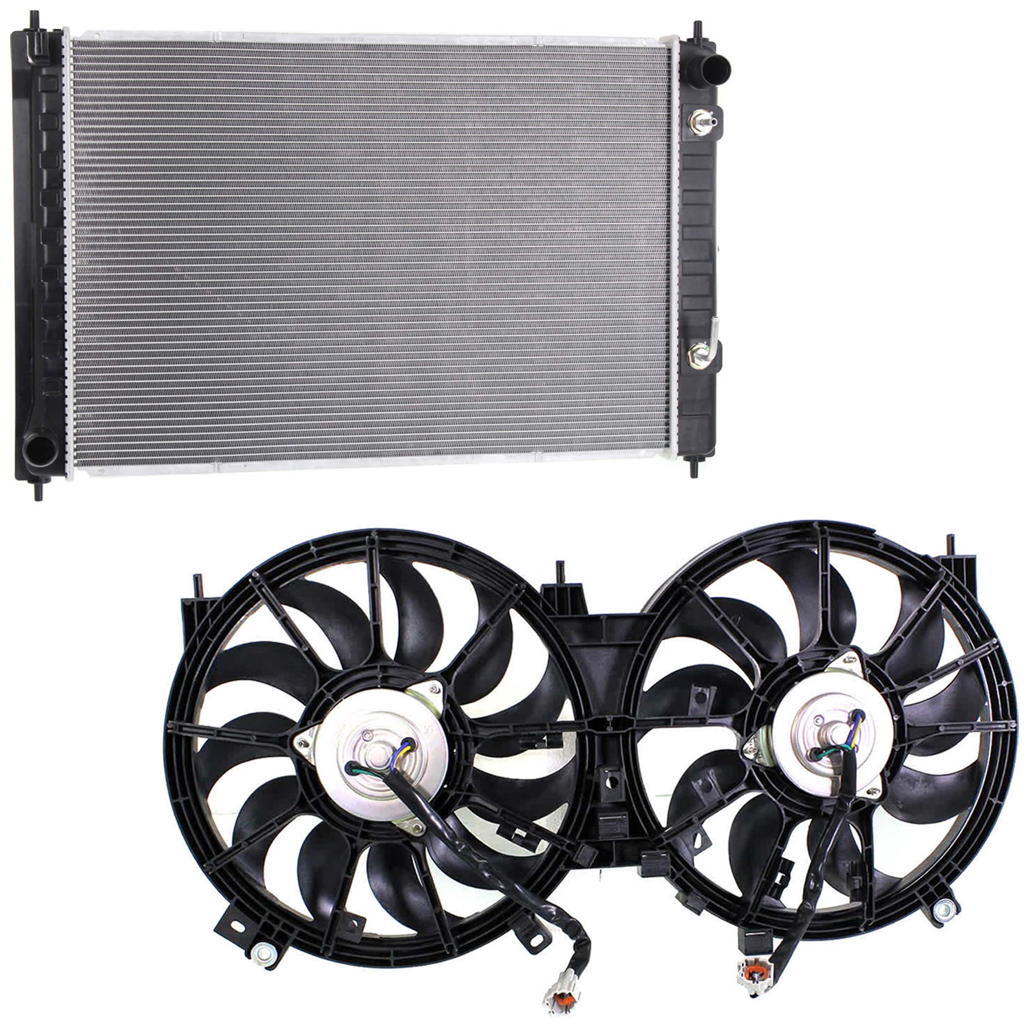 AM MURANO 09-14 QUEST 11-17 RADIATOR 2 pc Kit includes Radiator Fan SKU KIT 091825-136 Partslink NI3115138 OEM 214811AA0A 214811AA0B