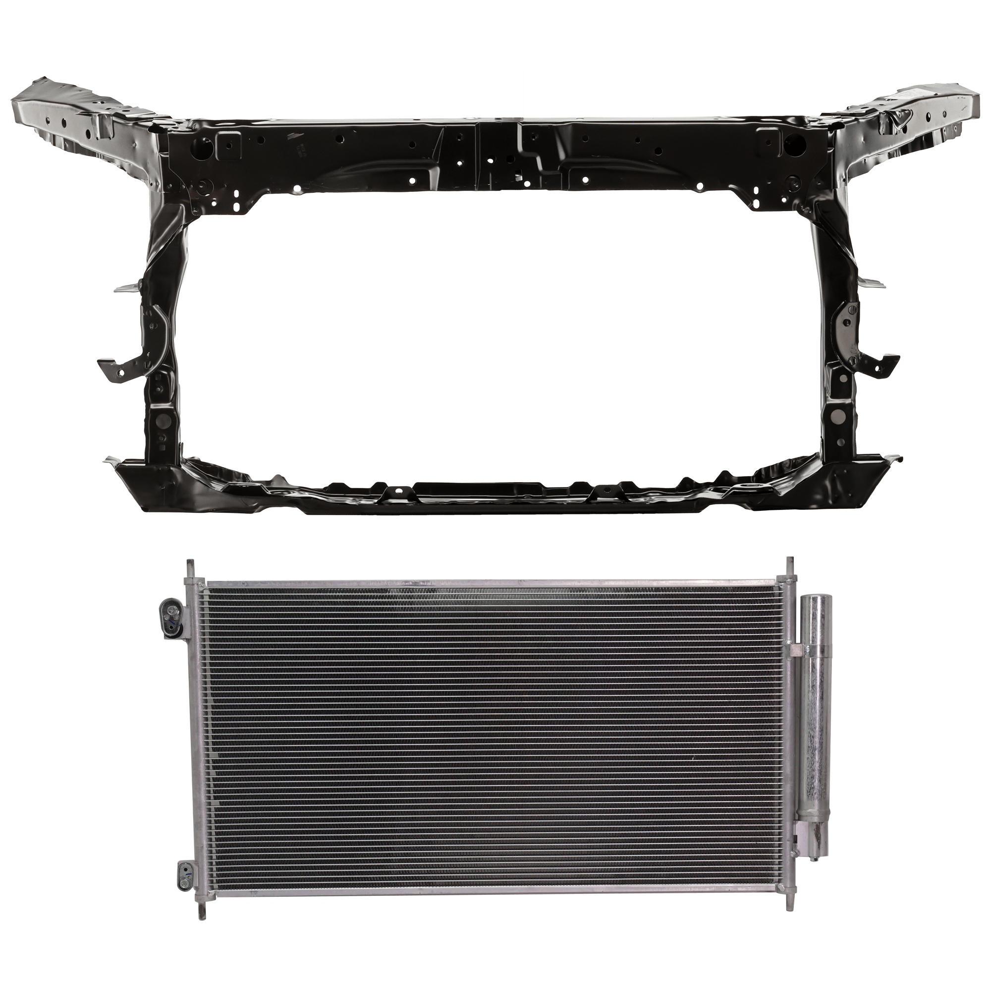 AM ACCORD 08-12 RADIATOR SUPPORT 2 pc Kit Assembly Steel Sedan Japan USA Built Vehicle includes A C Condenser SKU KIT 091825-143 Partslink HO3030151 OEM 80110TA0A01