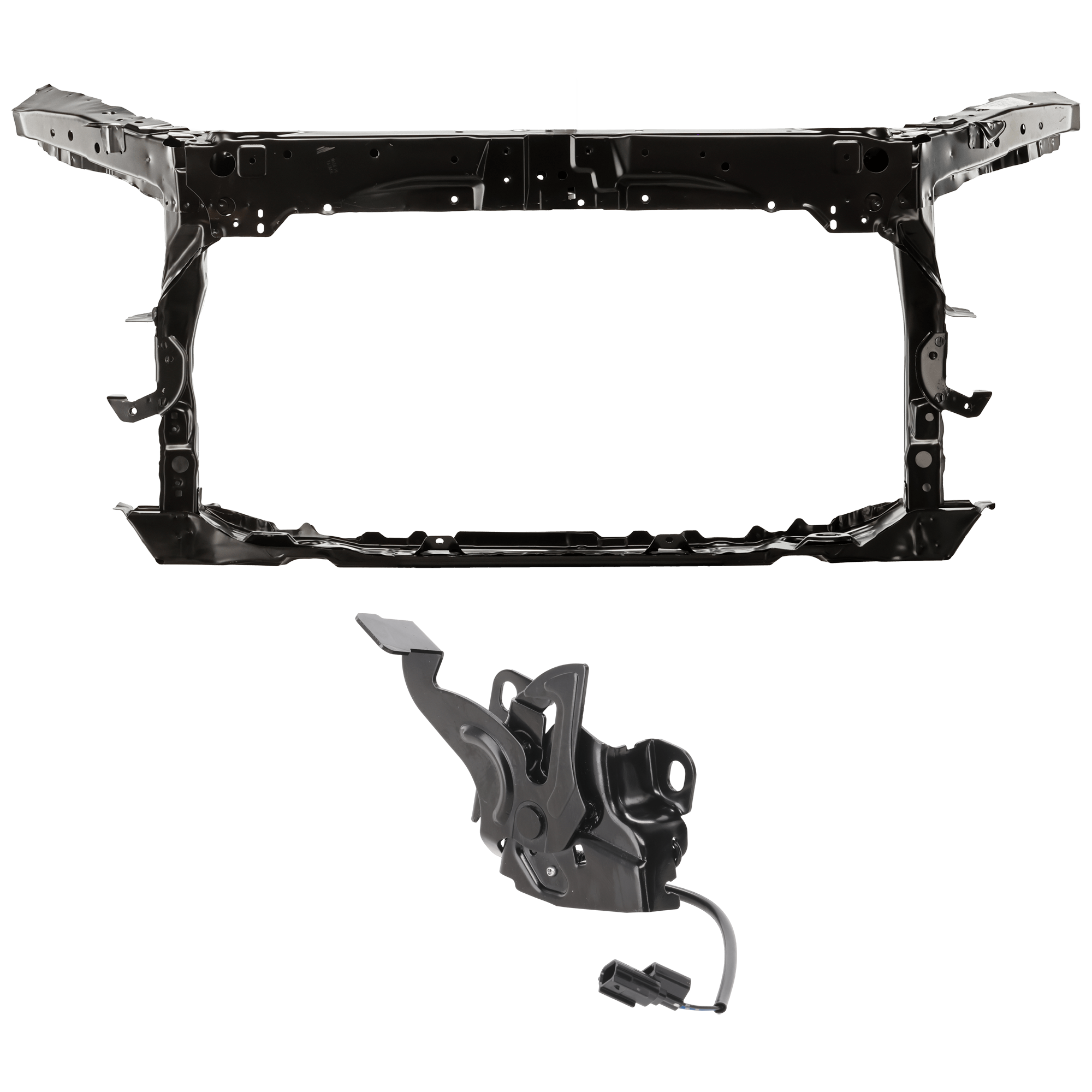 AM ACCORD 08-12 RADIATOR SUPPORT 2 pc Kit Assembly Steel LX Model includes Hood Latch SKU KIT 091825-144 Partslink HO1234122 OEM 74120TA0A01