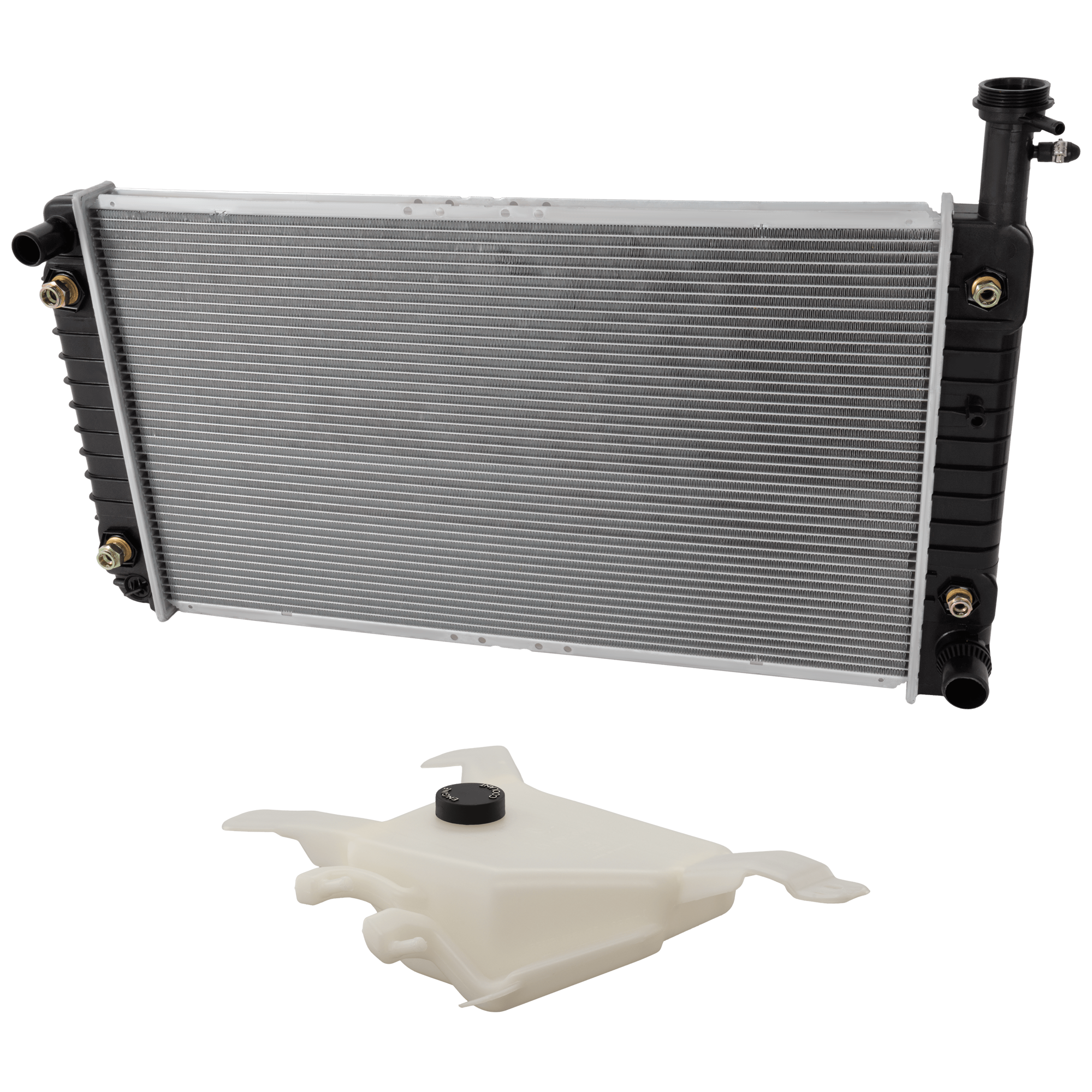 AM EXPRESS SAVANA 1500-2500-04-14 RADIATOR 2 pc Kit 4.3L Eng. includes Coolant Reservoir SKU KIT 091825-157 Partslink GM3014170 OEM 25865663 PFM