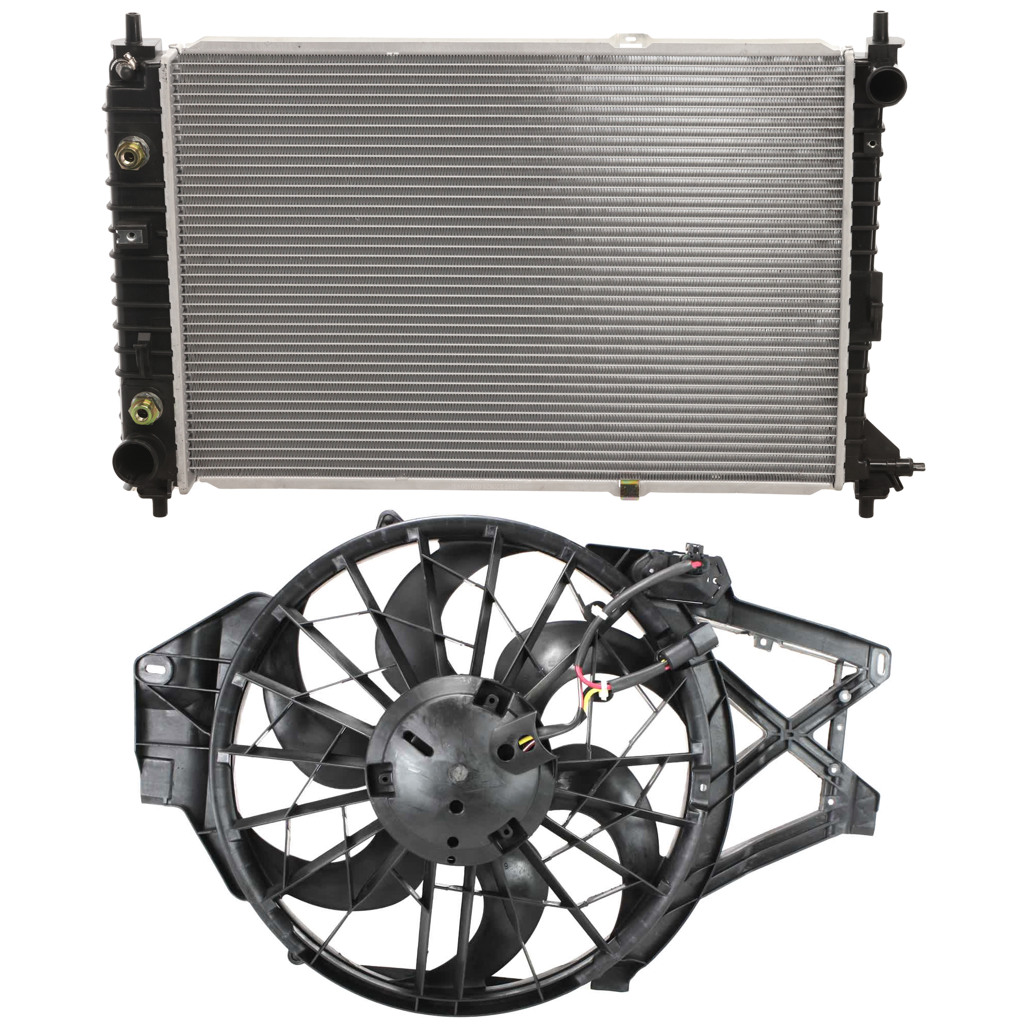 AM MUSTANG 01-04 RADIATOR 2 pc Kit V8-4.6L Excludes Cobra Model includes Radiator Fan SKU KIT 091825-16 Partslink FO3115120 OEM 3R3Z8C607AA