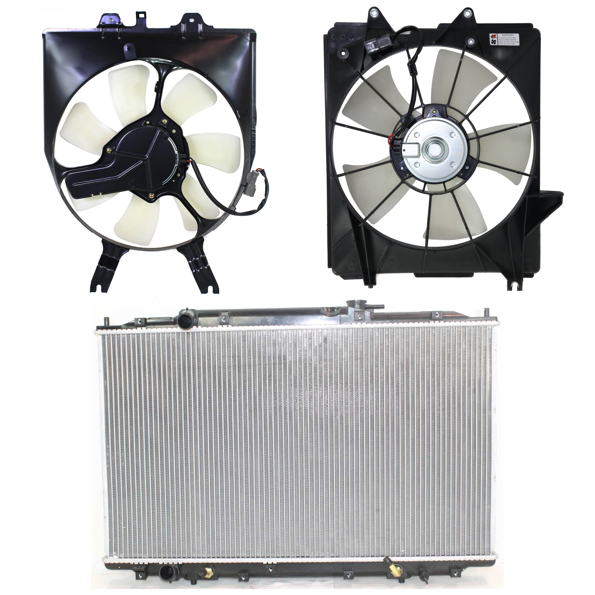 AM ODYSSEY 05-10 RADIATOR 3 pc Kit includes A C Condenser Fan and Radiator Fan SKU KIT 091825-17 Partslink HO3115128 HO3117101 OEM 19015RGLA01 PFM 38615RGLA01 PF