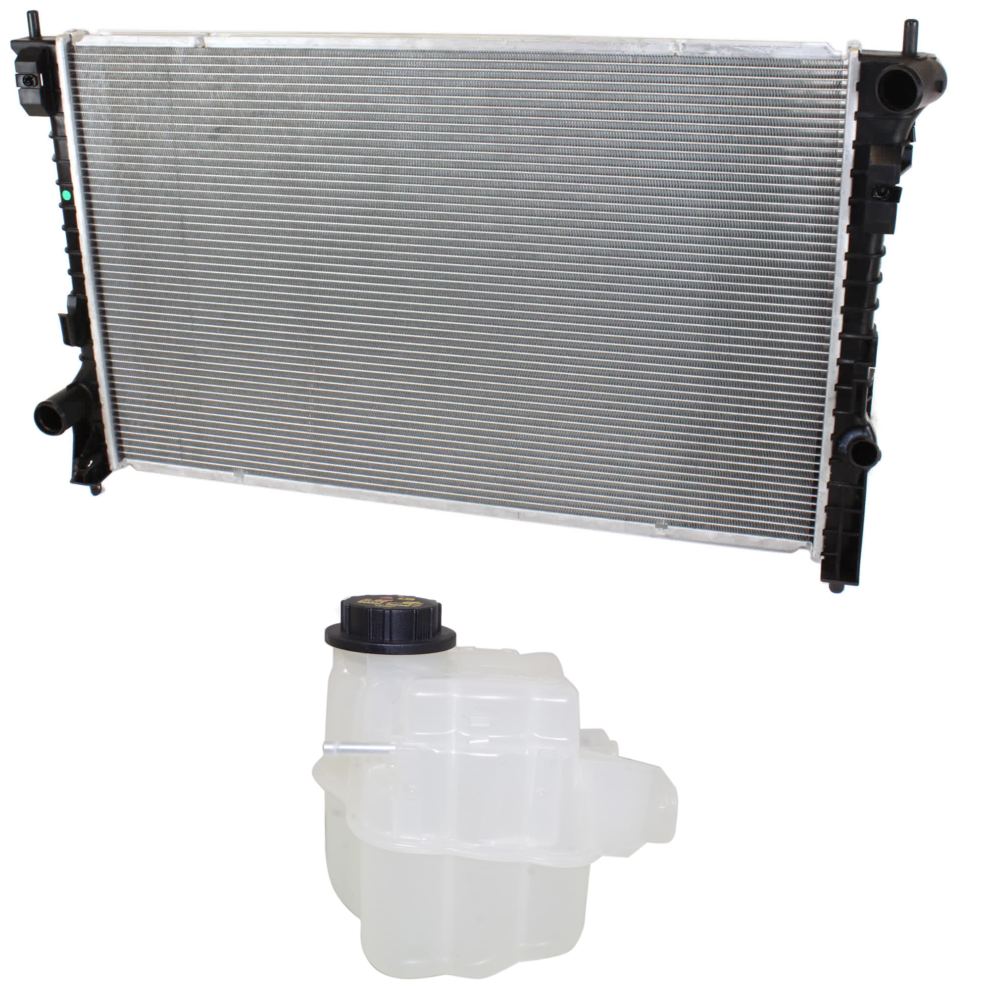 AM FLEX 09-12 MKT 10-12 RADIATOR 2 pc Kit includes Coolant Reservoir SKU KIT 091825-193 Partslink FO3014139 OEM CA8Z8A080A PFM 9C3Z8101B