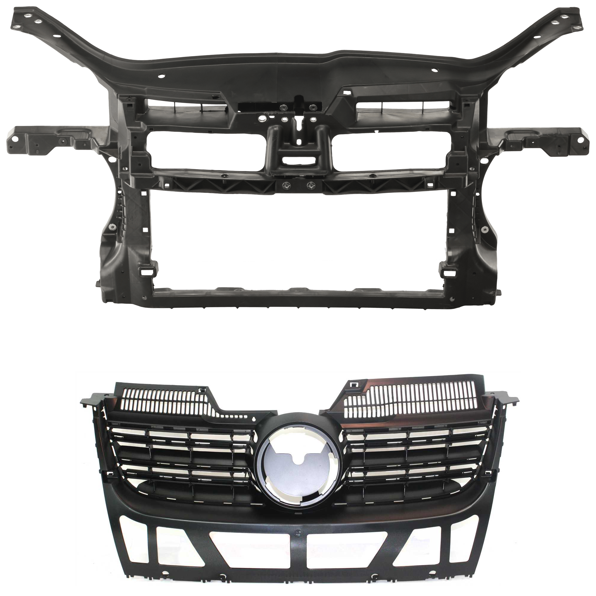 AM JETTA 05-10 RADIATOR SUPPORT 2 pc Kit Assembly 2.5L Eng. includes Grille SKU KIT 091825-198 Partslink VW1200139 OEM 1K5853653C9B9