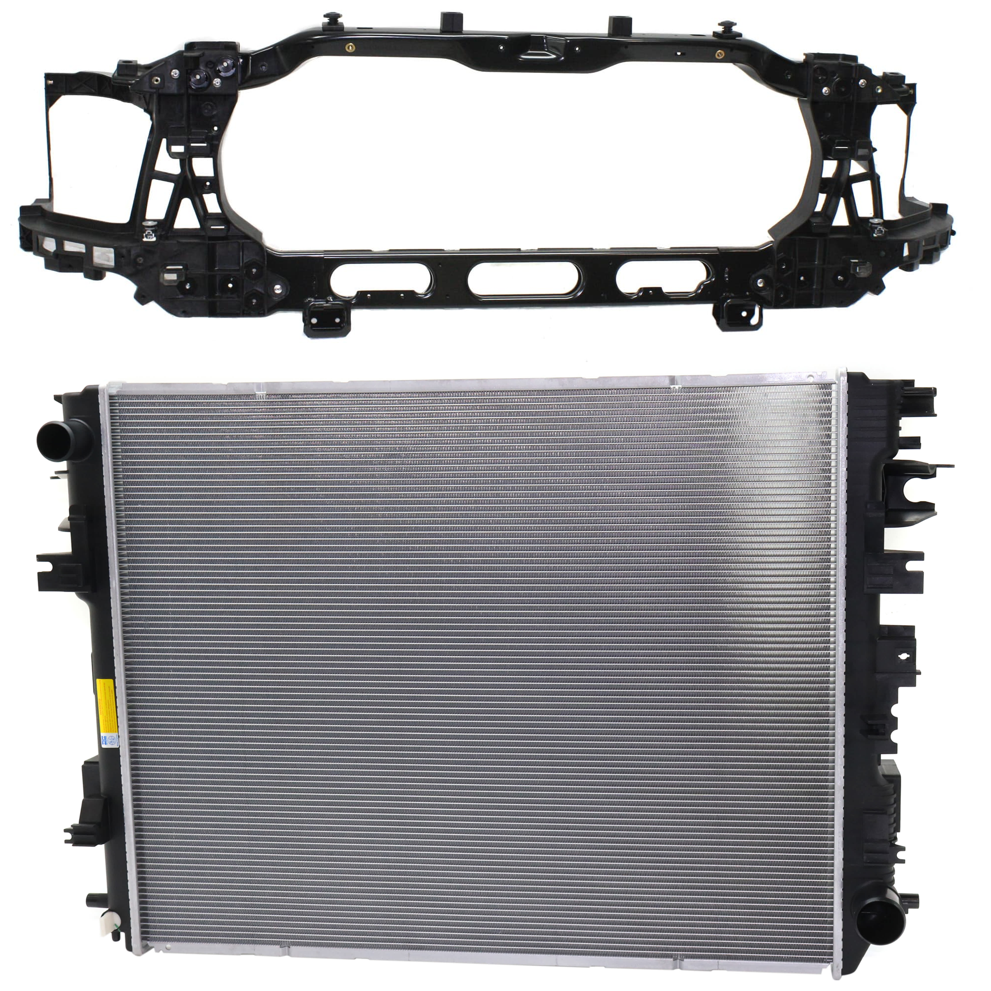 AM 1500-14-17-1500 CLASSIC 19-19 RADIATOR SUPPORT 2 pc Kit Assembly Plastic with Steel 3.0L Eng. Diesel includes Radiator SKU KIT 091825-20 Partslink CH3010367 OEM 68232742AB