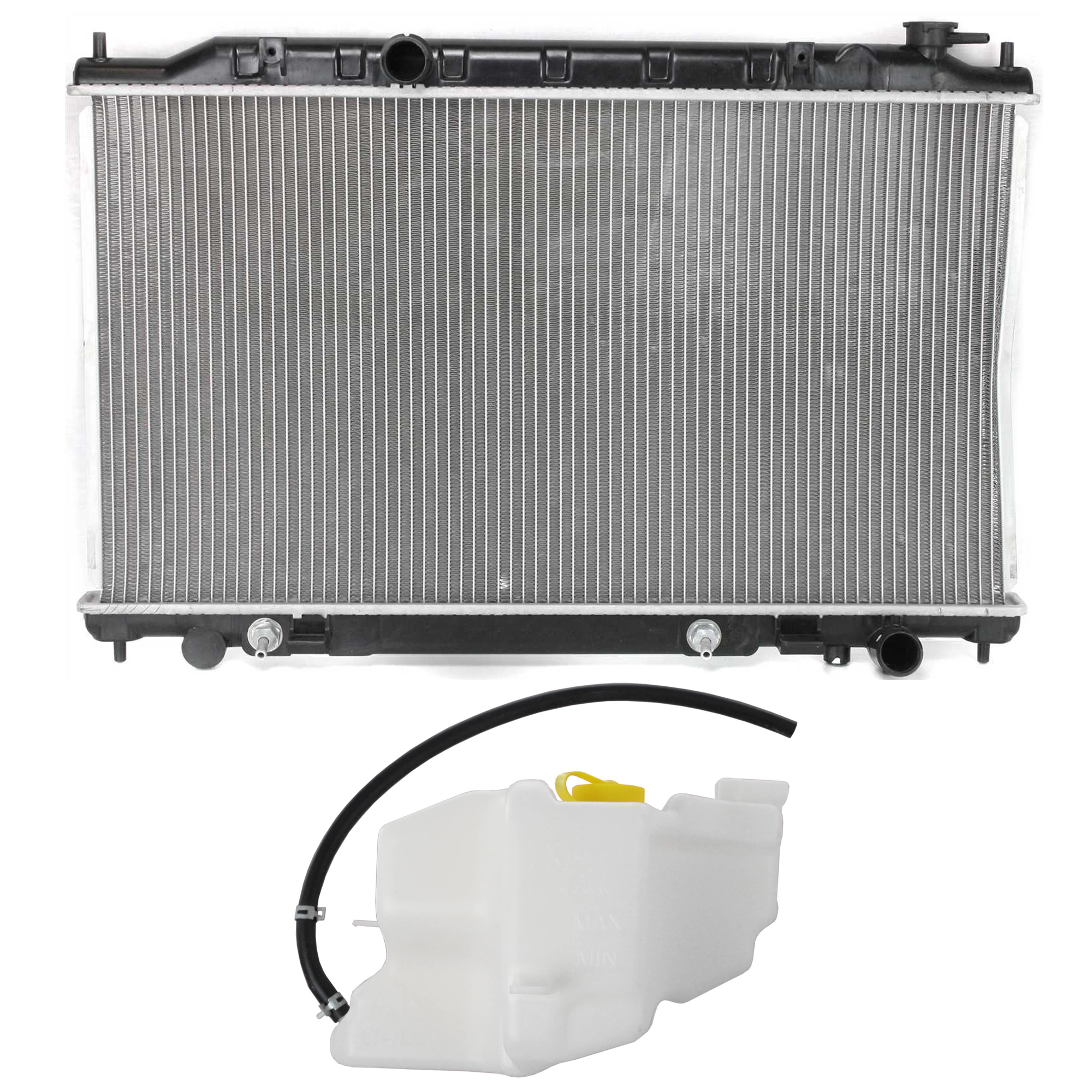 AM ALTIMA 02-06 MAXIMA 04-06 RADIATOR 2 pc Kit includes Coolant Reservoir SKU KIT 091825-24 Partslink NI3014105 OEM 217108J000-217105Z000