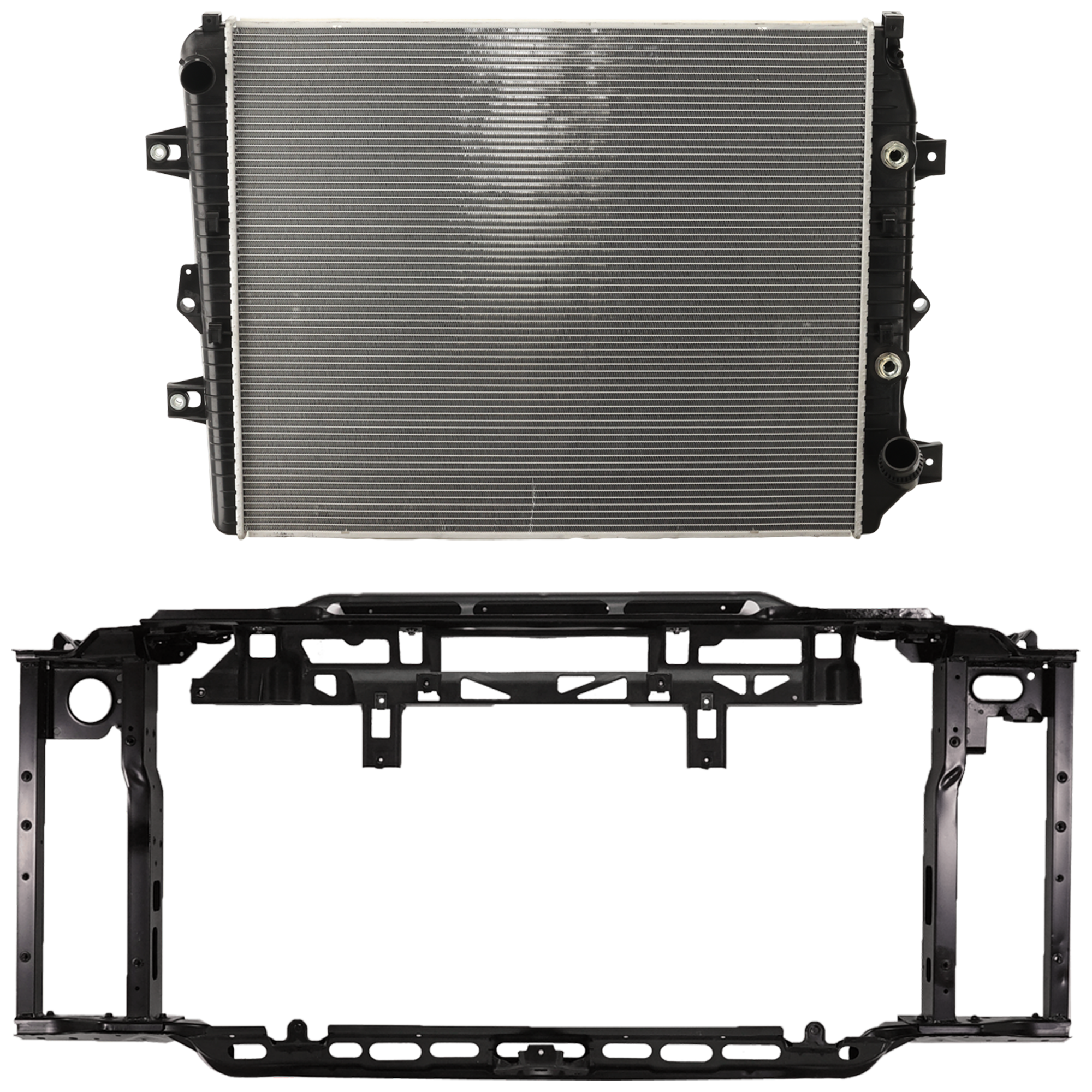 AM SILVERADO SIERRA 2500 HD 3500 HD 15-16 RADIATOR SUPPORT 2 pc Kit Assembly 6.6L Eng. Diesel includes Radiator SKU KIT 091825-32 Partslink GM3010576 OEM 23172440