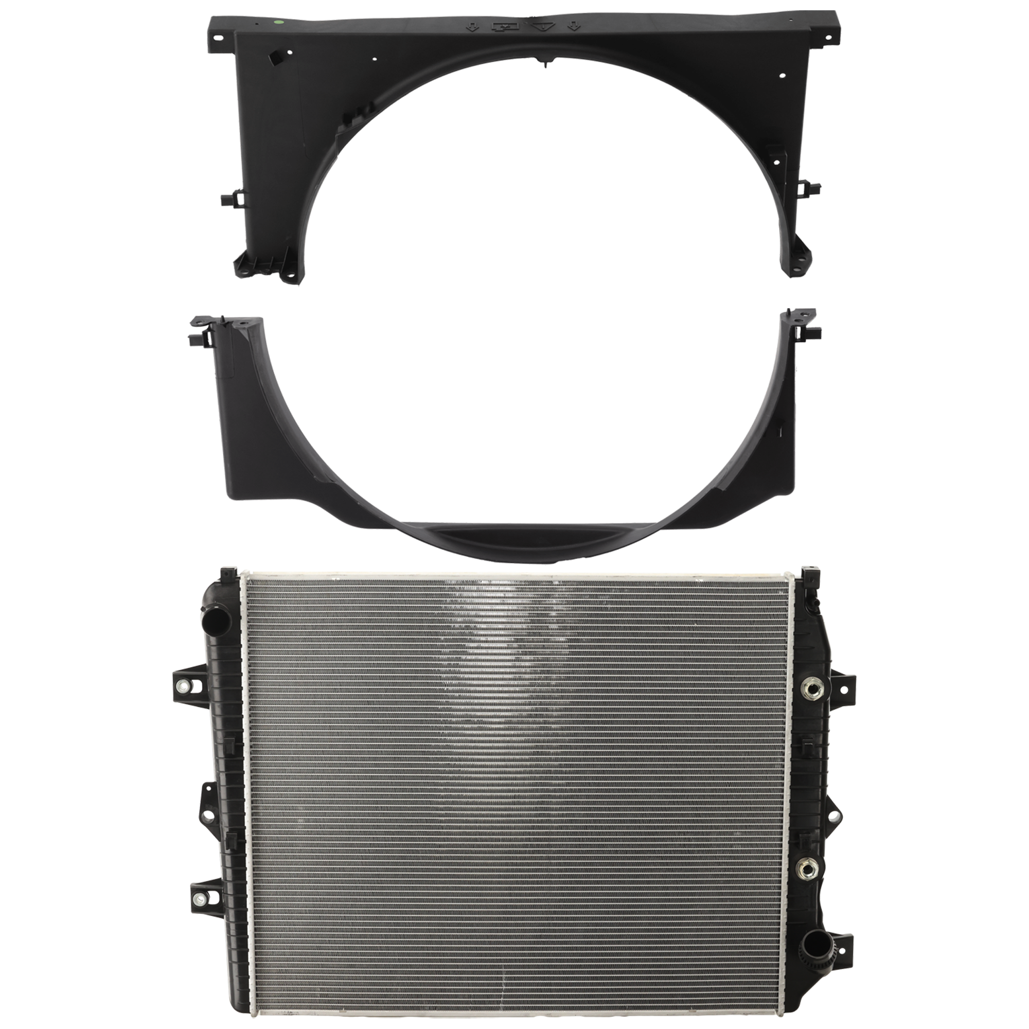AM SILVERADO SIERRA 2500 HD 3500 HD 11-14 RADIATOR 3 pc Kit 6.6L Eng. Diesel includes Upper and Lower Fan Shroud SKU KIT 091825-33 OEM 22737911-22760017