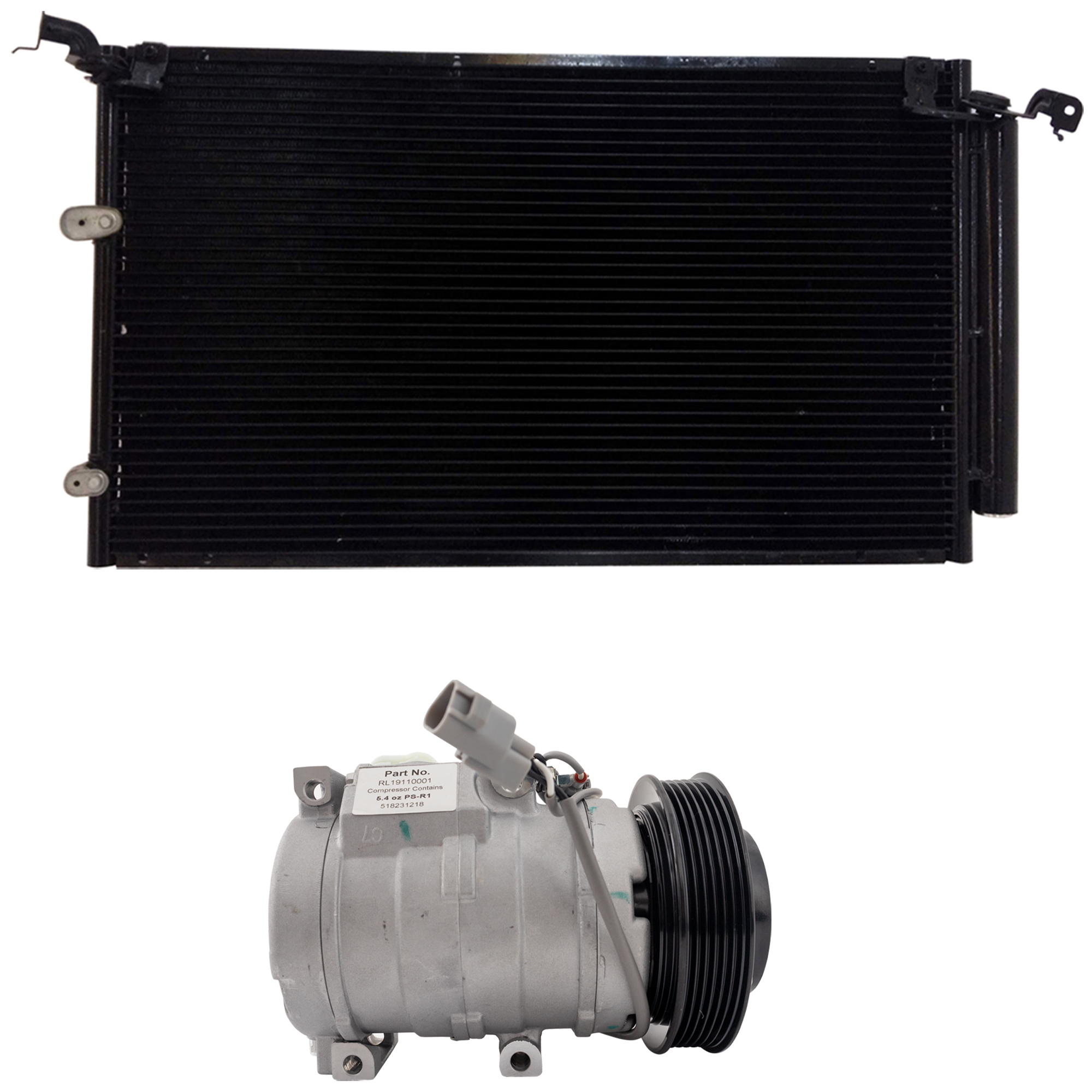AM CAMRY 02-06 A C COMPRESSOR 2 pc Kit New w Clutch 6 Groove Pulley 6 Cyl includes A C Condenser SKU KIT 091825-38 Partslink TO3030183 OEM 78390-274521-0610091-638842-81