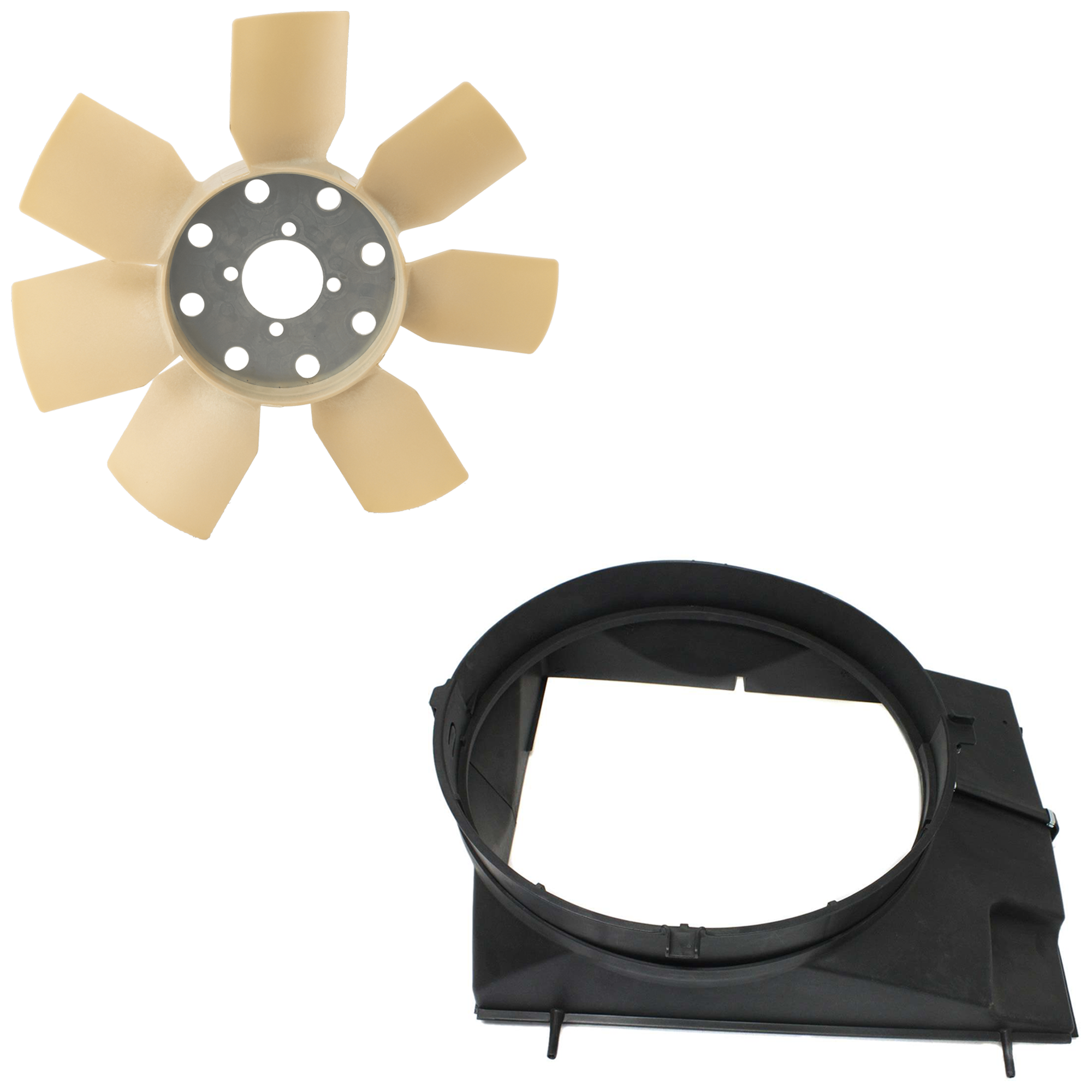 AM CANYON 04-11 COLORADO 04-12 RADIATOR FAN SHROUD 2 pc Kit 4 Cyl. Eng. includes Fan Blade SKU KIT 091825-58 Partslink GM3110145 GM3112120 OEM 15132136-15127056