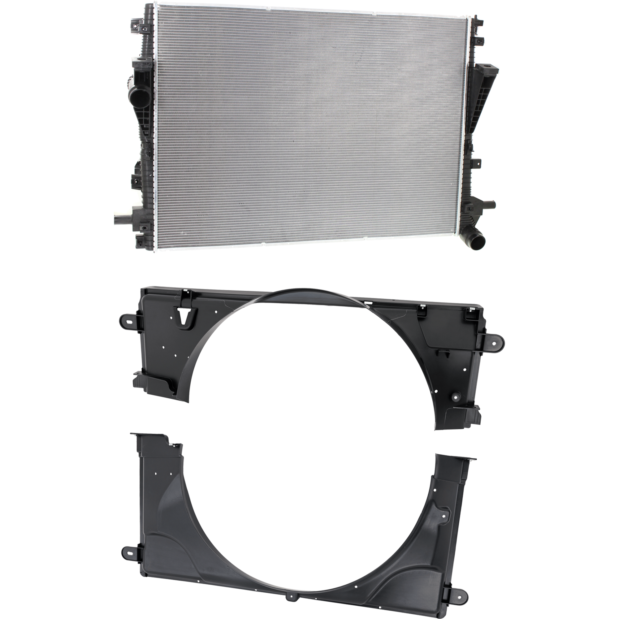 AM F SERIES SUPER DUTY 11-16 RADIATOR 3 pc Kit Primary Unit 6.7L Eng. Diesel includes Upper and Lower Fan Shroud SKU KIT 091825-64 Partslink FO3010335 FO3110146 FO3110145 OEM BC3Z8005K BC3Z8005E BC3Z8146F