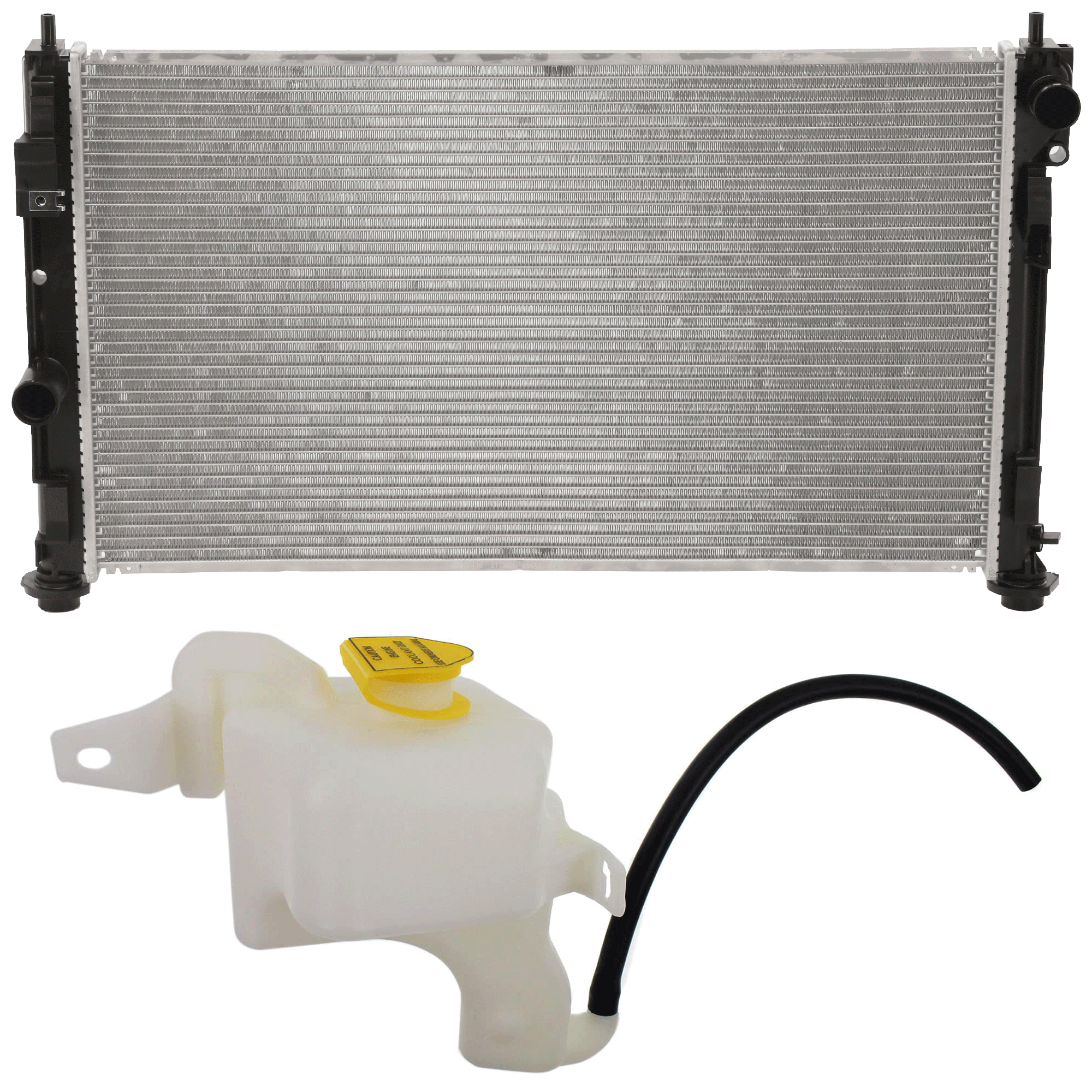 AM CALIBER 07-12 COMPASS 07-17 RADIATOR 2 pc Kit includes Coolant Reservoir SKU KIT 091825-69 Partslink CH3010341 CH3010339 CH3014122 OEM 68004049AB 5058156AI