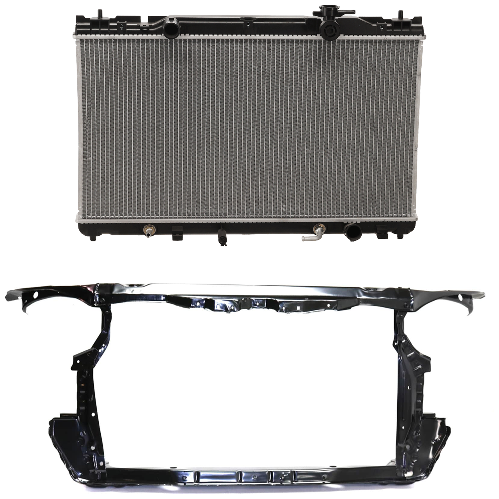 AM CAMRY 02-06 RADIATOR SUPPORT 2 pc Kit Assembly 4 Cyl Japan Built Vehicle w HD Cooling includes Radiator SKU KIT 091825-71 Partslink TO1225234 TO3010276 OEM 5320133905-164000H131-16410YZZ