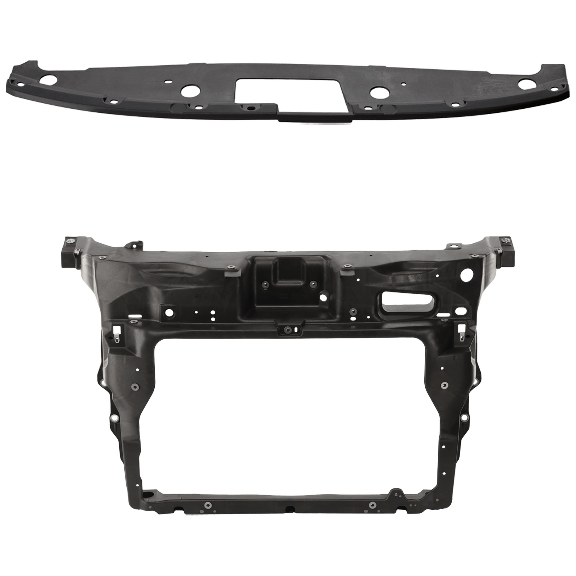 AM EXPLORER POLICE INTERCEPTOR UTILITY 16-19 RADIATOR SUPPORT 2 pc Kit Assembly Plastic includes Radiator Support Cover SKU KIT 091825-79 Partslink FO1224120 FO1225235C OEM FB5Z16138A FB5Z8A284AA