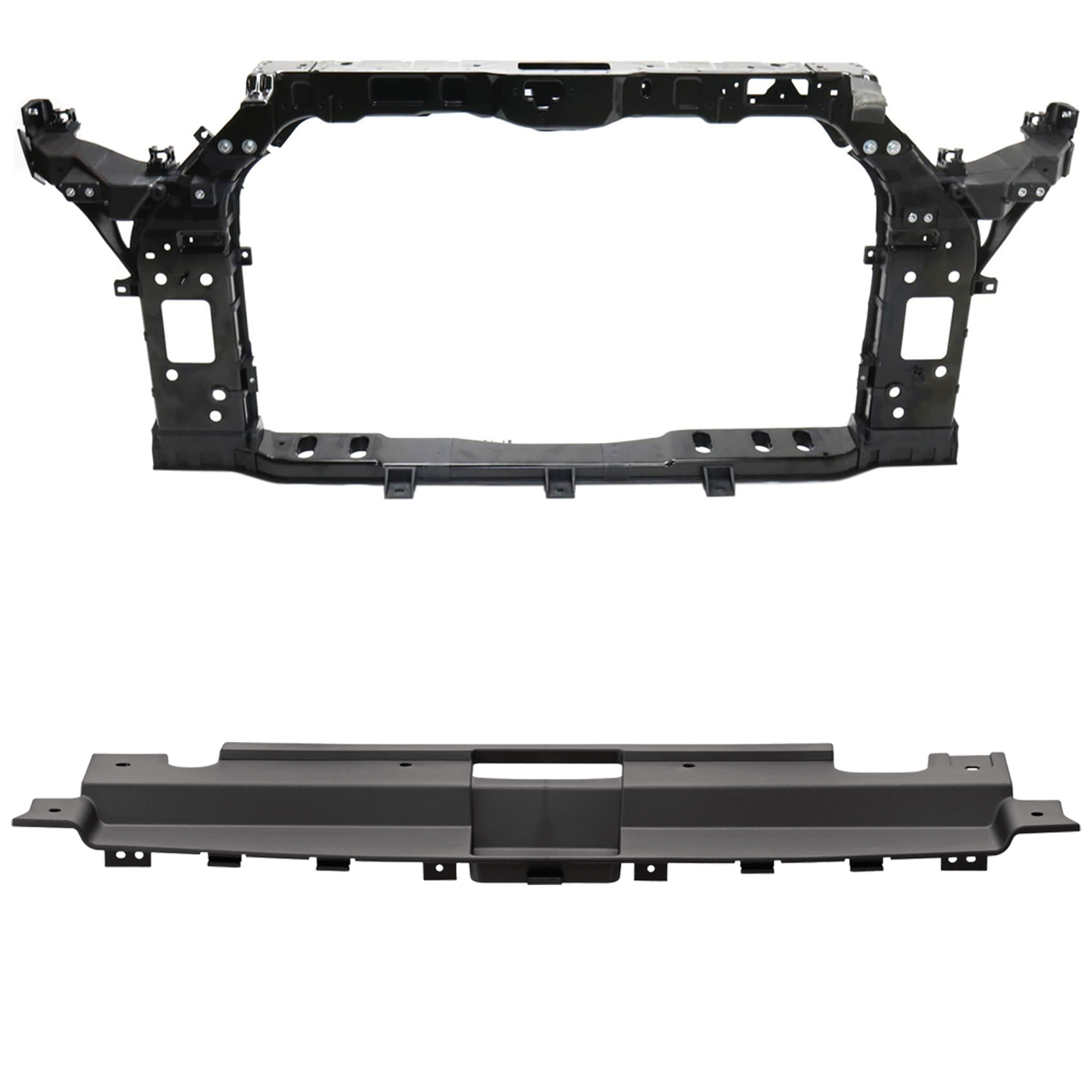 AM SOUL 14-17 RADIATOR SUPPORT 2 pc Kit Assembly Plastic with Steel includes Radiator Support Cover SKU KIT 091825-89 Partslink KI1225163 KI1224114 OEM 64101B2000-86353B2000