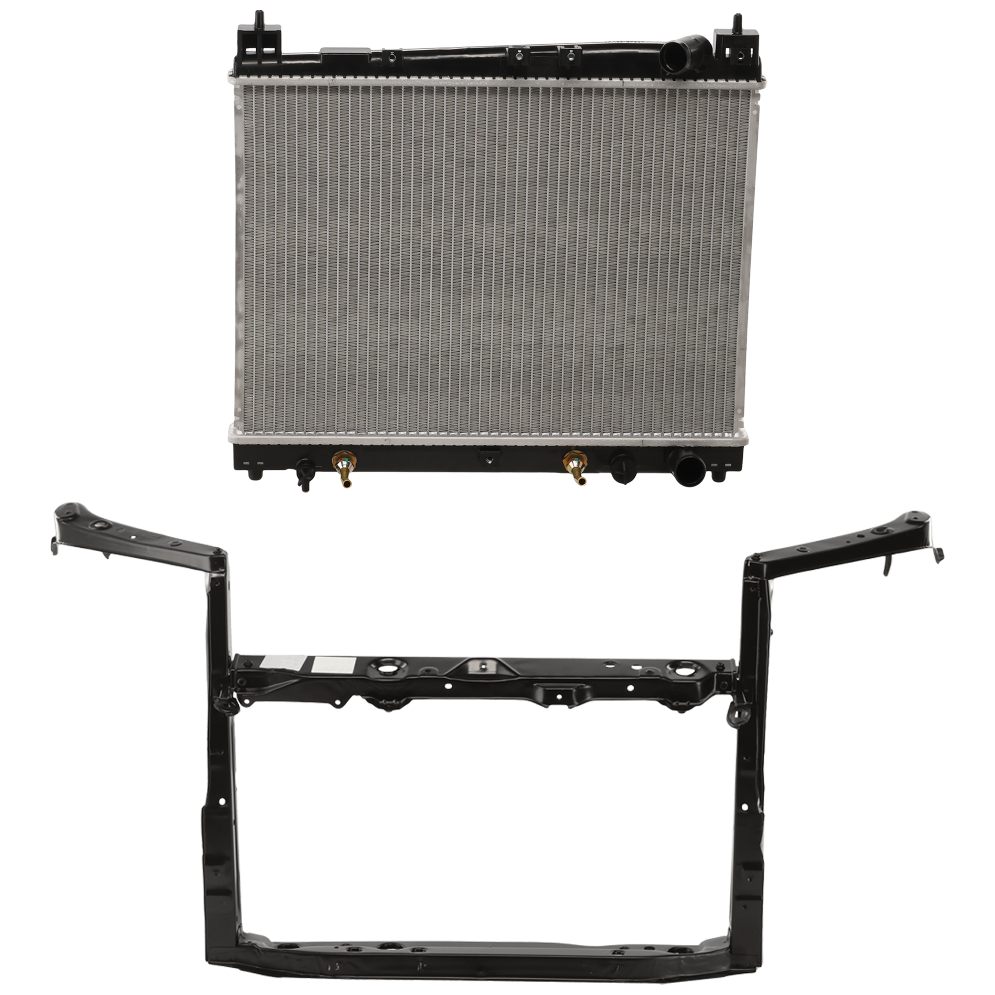 AM XB 04-06 RADIATOR SUPPORT 2 pc Kit Assembly Black Steel includes Radiator SKU KIT 091825-90 Partslink SC1225101 TO3010134 OEM 5320152900-1640021070