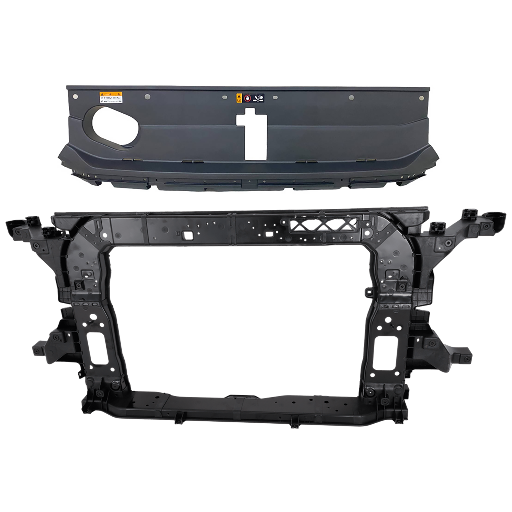 AM PALISADE 20-22 RADIATOR SUPPORT 2 pc Kit Assembly Non Ulsan Plant 2 includes Radiator Support Cover SKU KIT 091825-93 Partslink HY1225214 HY1224129 OEM 64101S8000-86391S8000