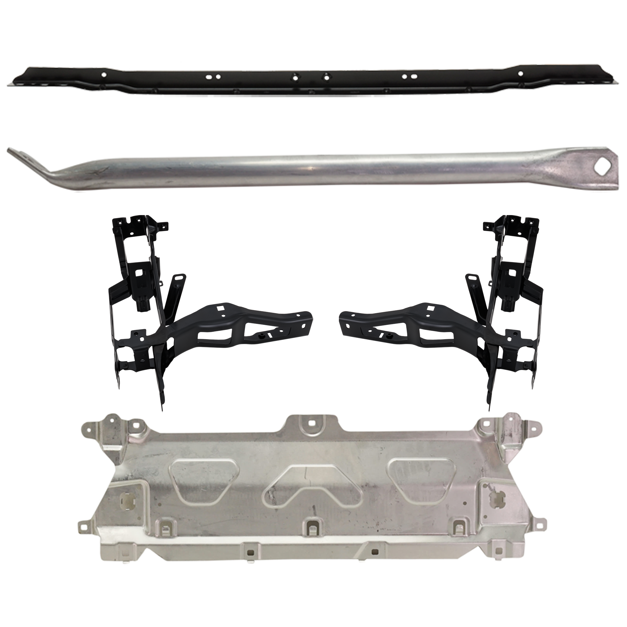 AM X3-18-24 X4-19-24 RADIATOR SUPPORT 5 pc Kit Upper Tie Bar RH and LH Side Panel includes Center and LH Radiator Support Bracket SKU KIT 091825-96 Partslink BM1225158 BM1225161 BM1225162 BM1225159 BM1225164 OEM 51647400110-51647400113-516474