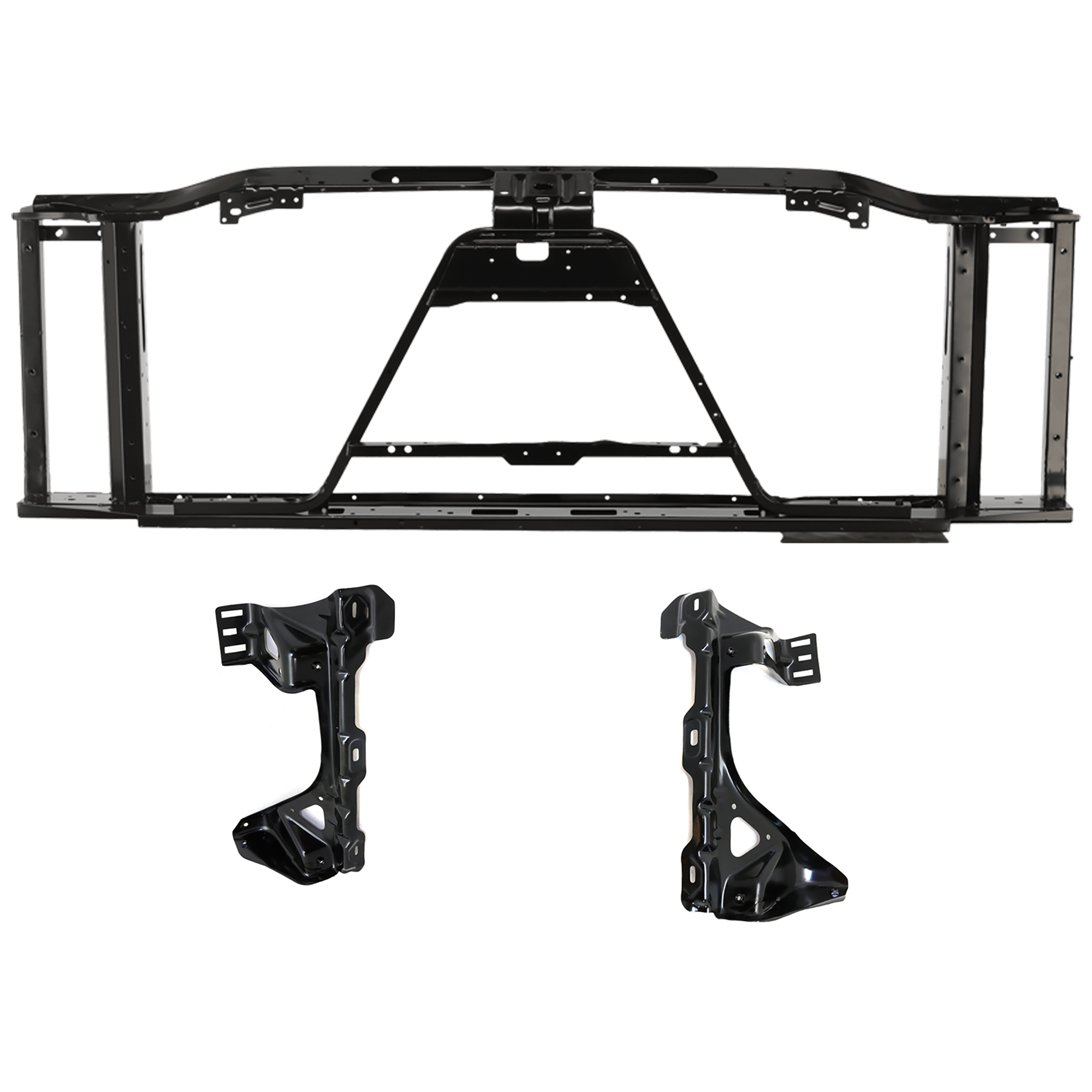 AM SIERRA 1500-10-13 RADIATOR SUPPORT 3 pc Kit Assembly includes RH and LH Radiator Support Bracket SKU KIT 091825-99 Partslink GM1225282 GM1225320 GM1225319 OEM 22765834-25804174-25804175