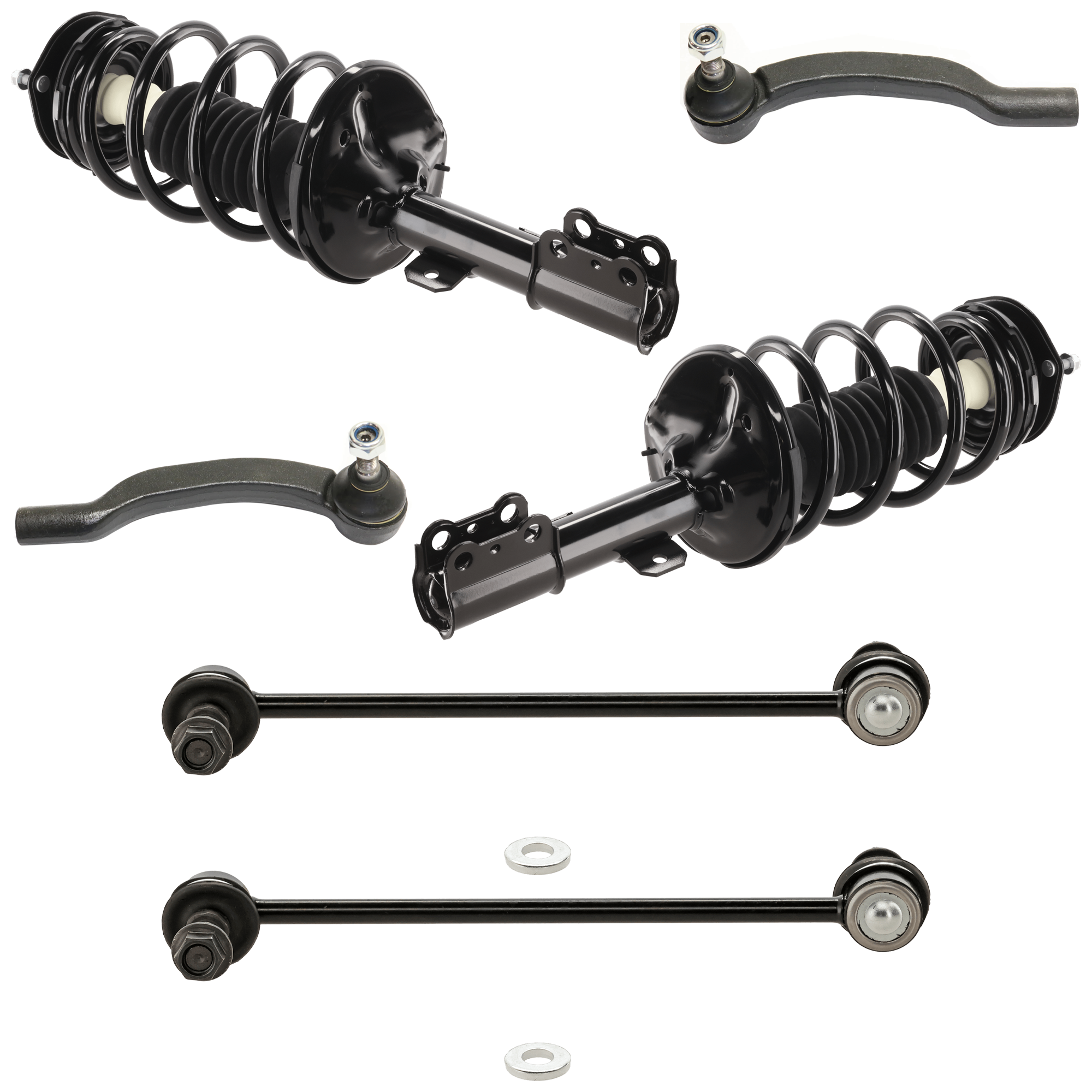 AM SIENNA 04-06 FRONT SUSPENSION KIT RH AND LH 6 pc kit with Loaded Struts Sway Bar Links and Tie Rod Ends SKU KIT 091917-03 OEM 172237-182237-869223-501722379