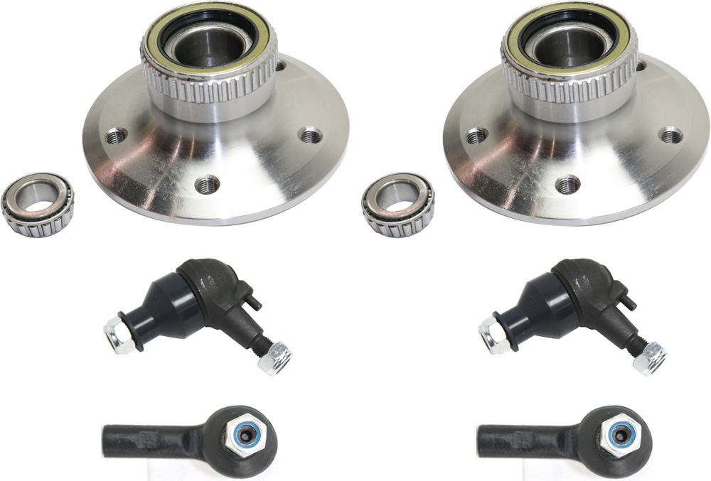 AM C CLASS 96-00 SLK CLASS 98-04 FRONT SUSPENSION KIT RH AND LH 6 pc kit w Ball Joints Tie Rod Ends and Wheel Hubs SKU KIT 091917-31 OEM 211005-1014831-2601496-2601780